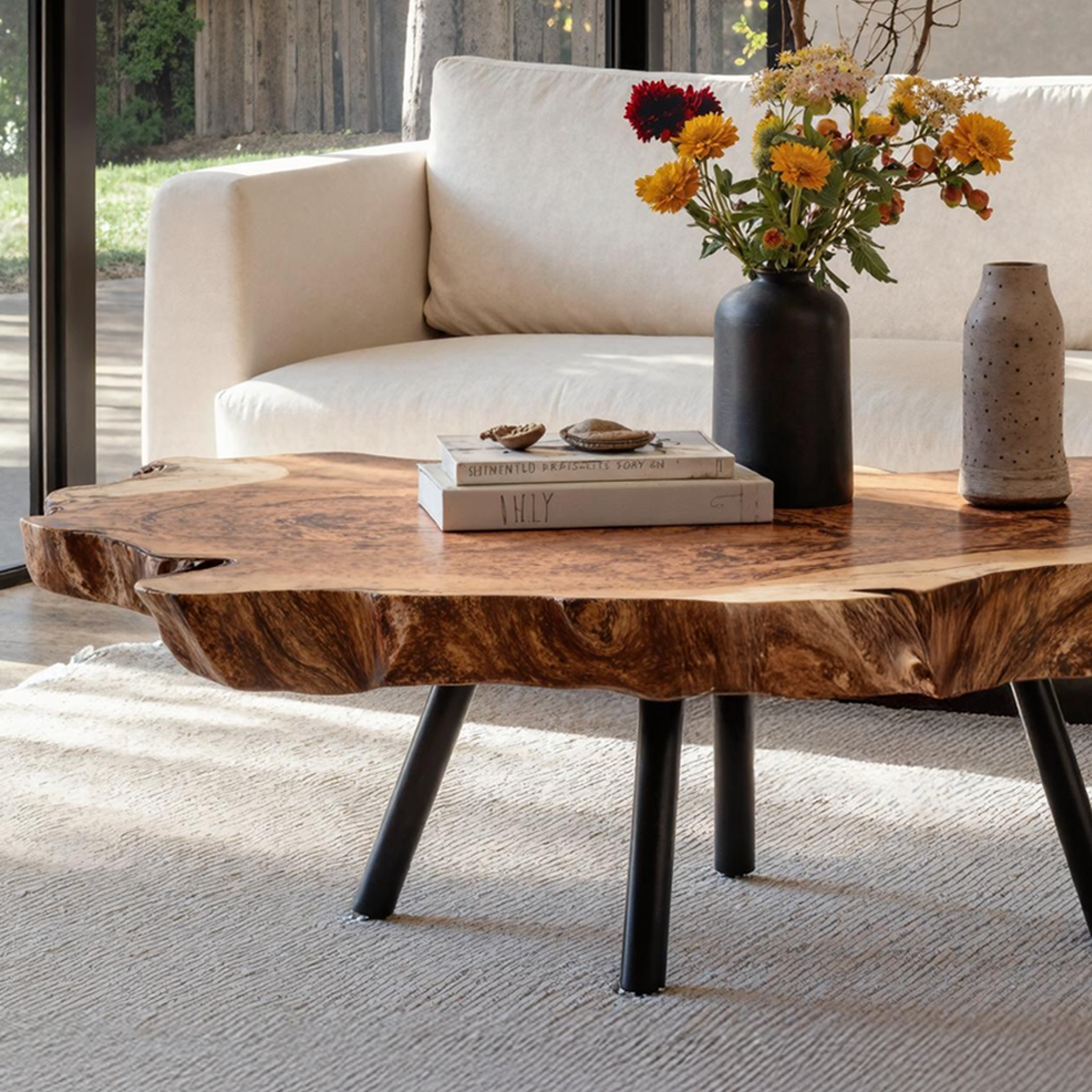 Rustic Wood Table For Boho Style Living Room SILDTTRCF008