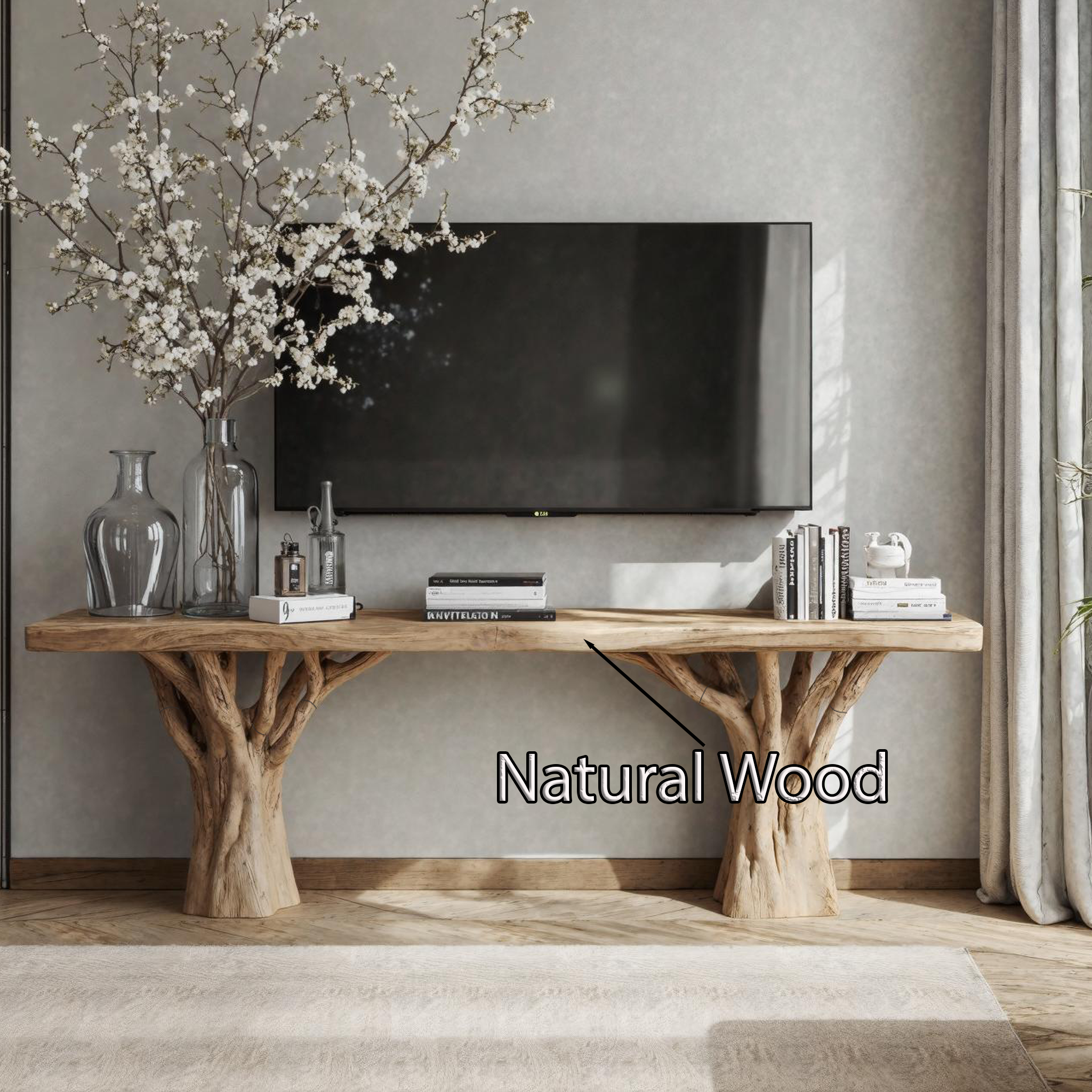 Rustic Handmade Floating TV Console For Entryway And Living Room SILDTTVC024