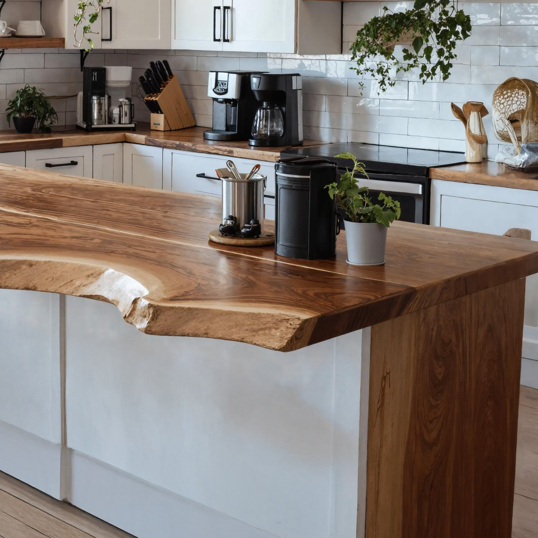 Rustic Solid Wood Kitchen Tabletop For Cozy Kitchen Decor SILDTKCT002