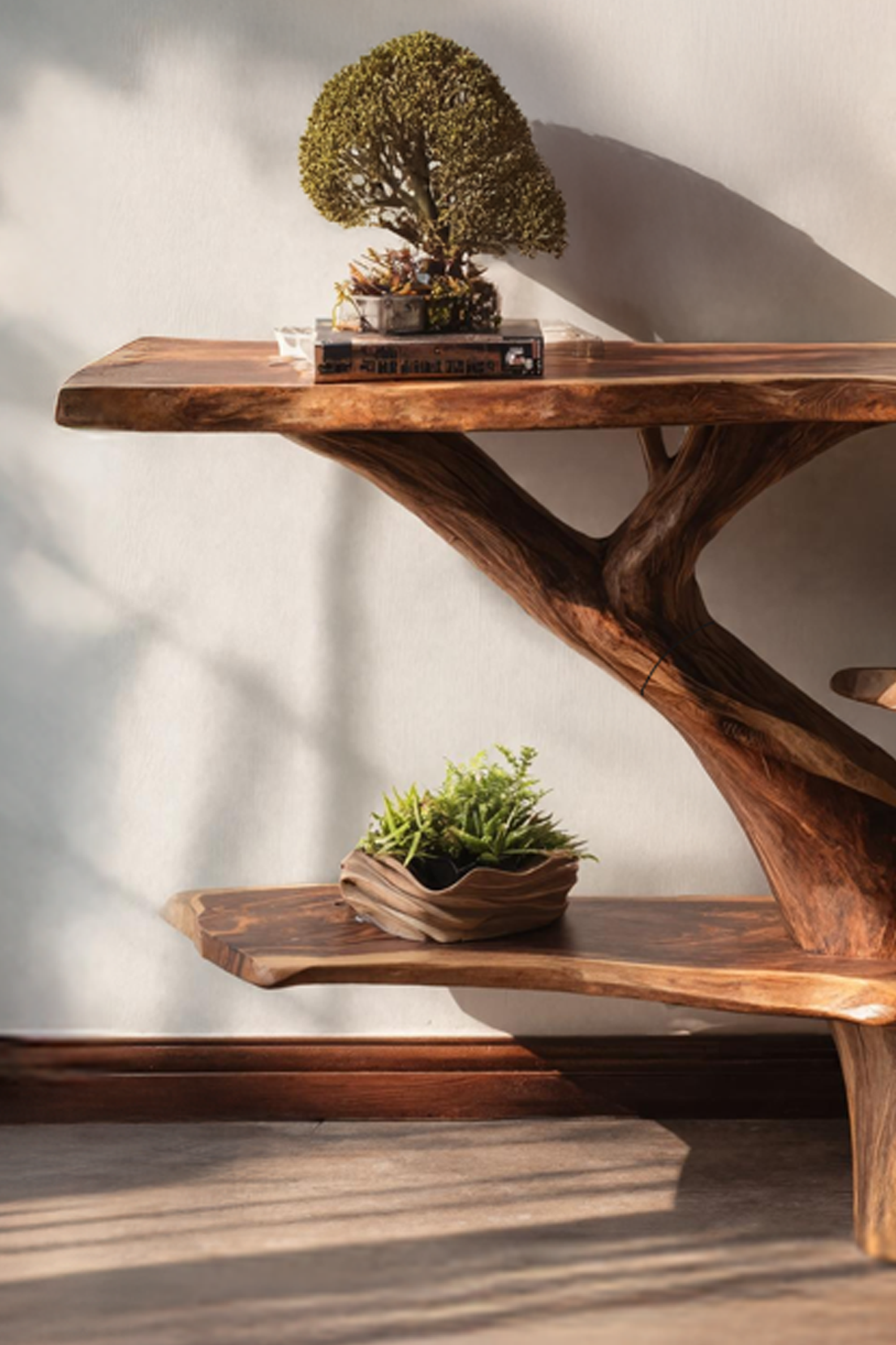 Farmhouse Live Edge Entryway Table For Bedroom Country Style Decor SILDTTNCS027