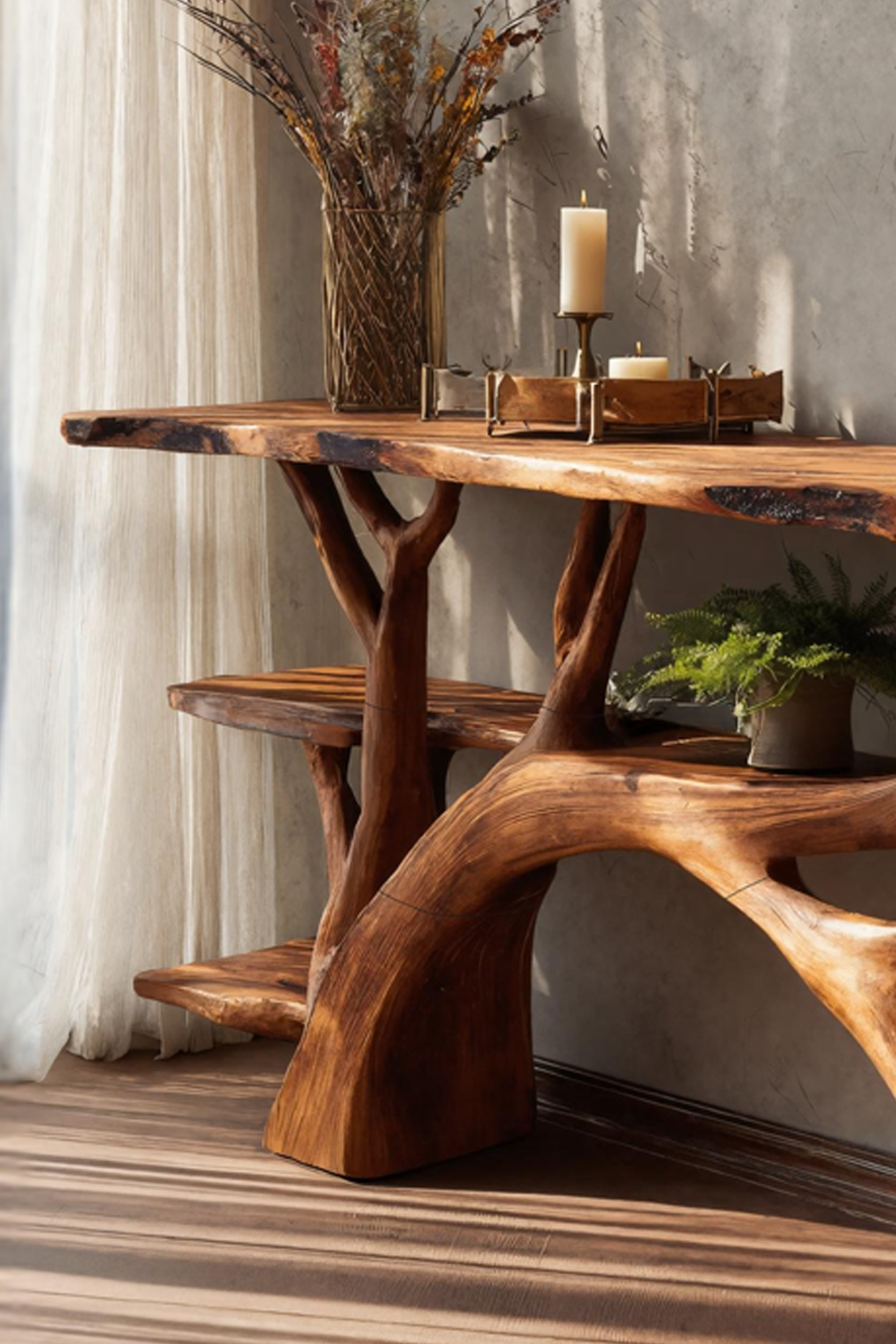 Mid Century Solid Wood Console Table For Modern Home Furniture Decor SILDTTNCS056