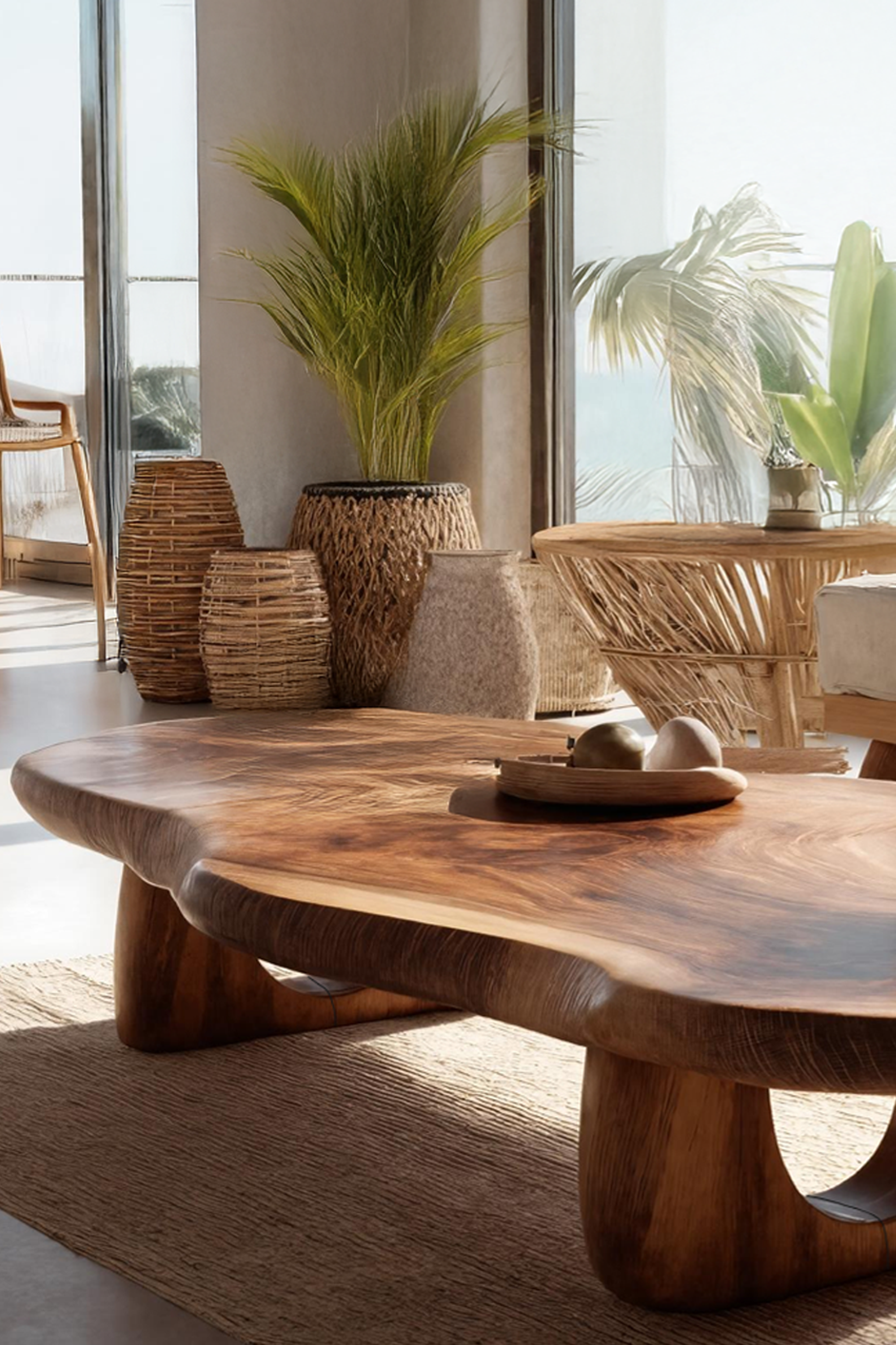 Modern Live Edge Coffee Table Solid Wood For Entryway Style SILDTTRCF032