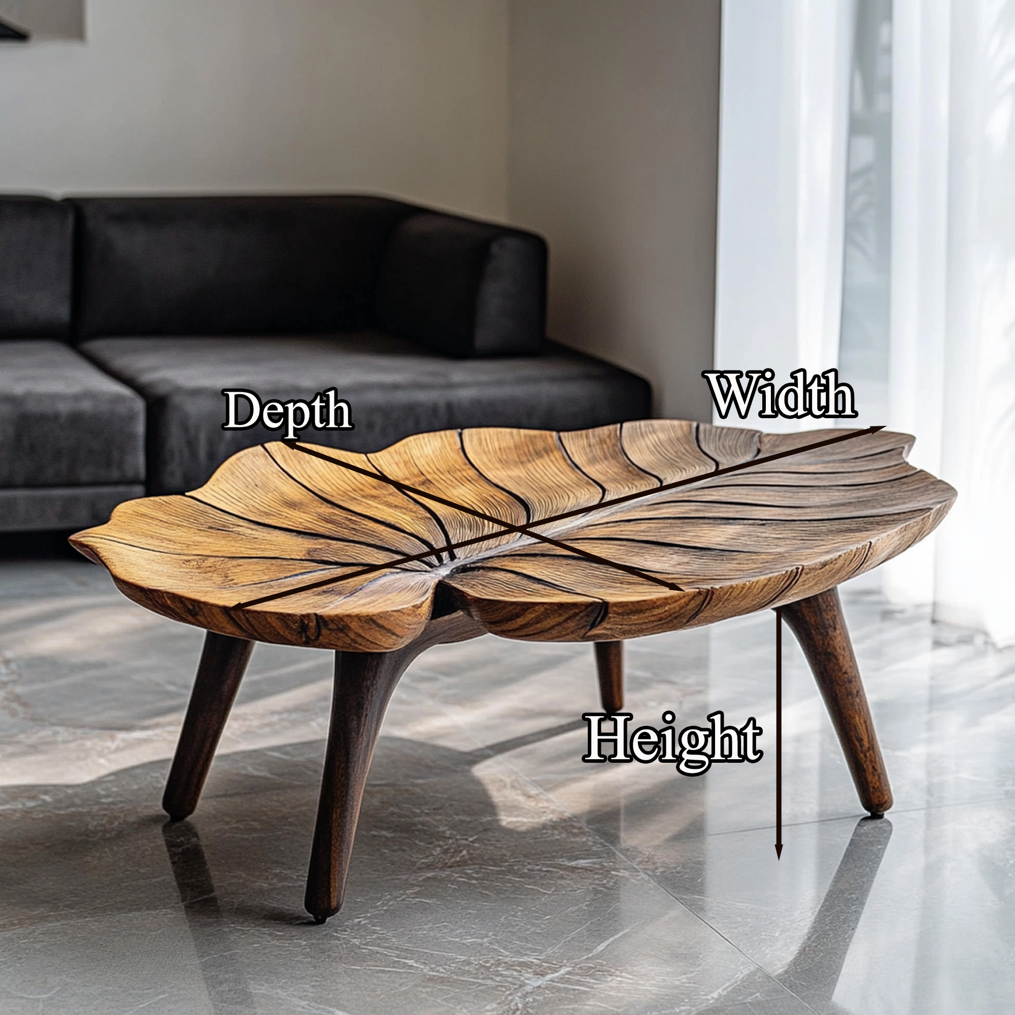 Rustic Coffee Table Modern Solid Wood SINLCF011