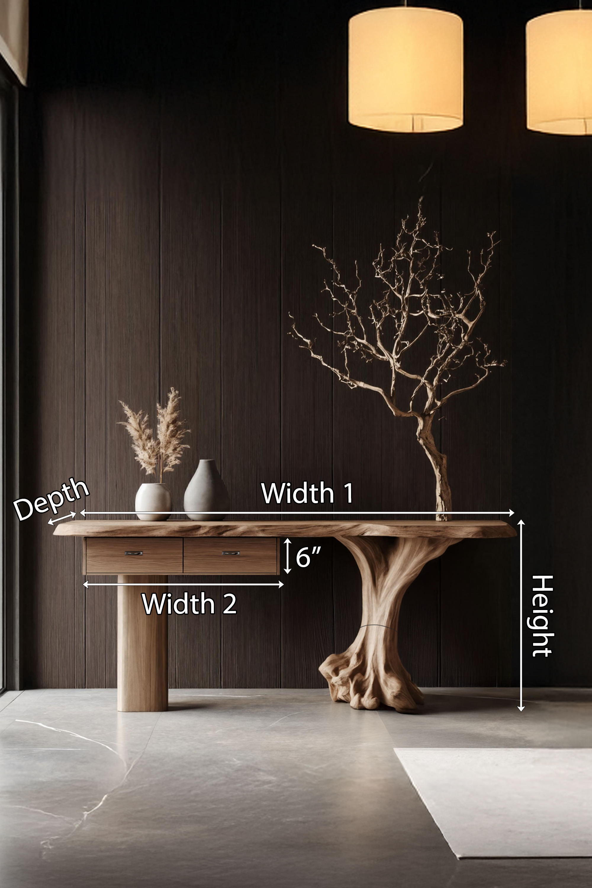 Mid Century Wooden Console Table For Bedroom Decor Minimalist SILDTTNCS014
