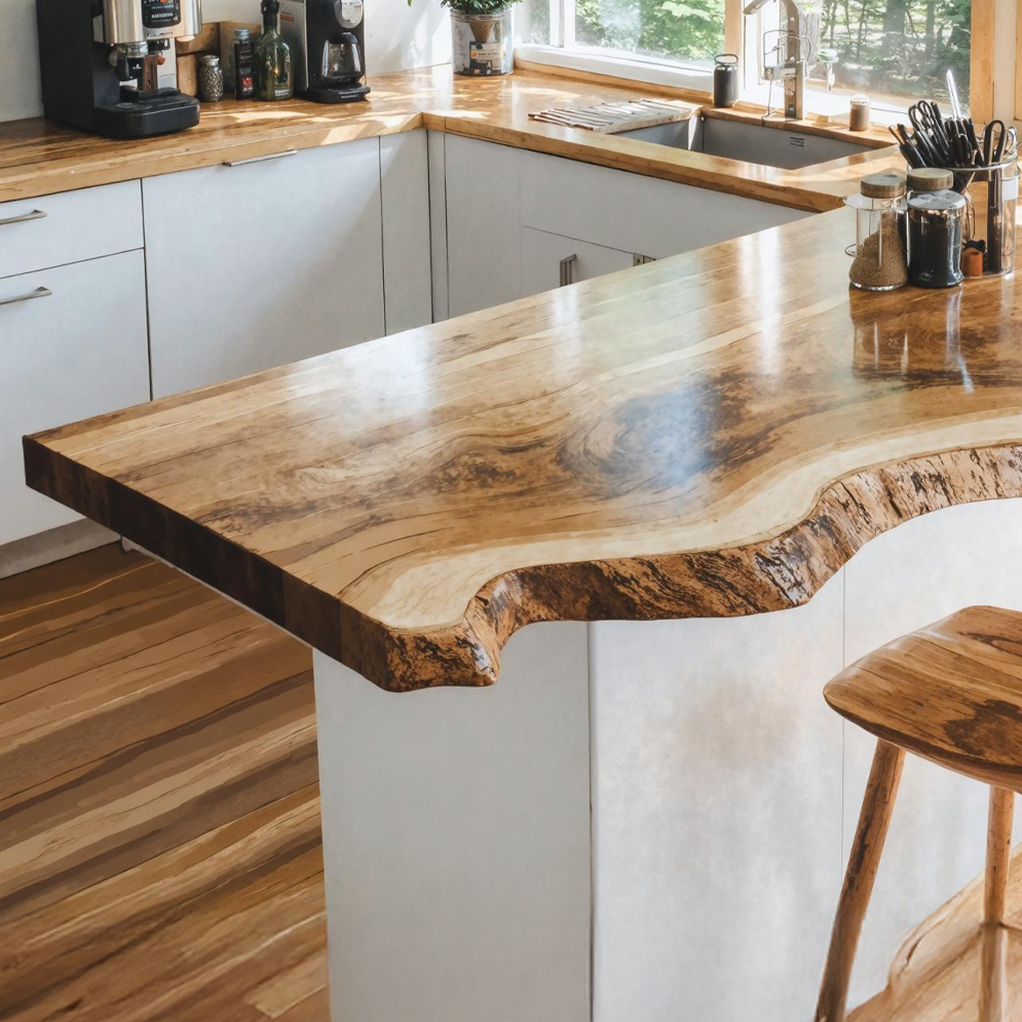 Farmhouse Wooden Kitchen Countertop For Stylish Home Decor SILDTKCT007