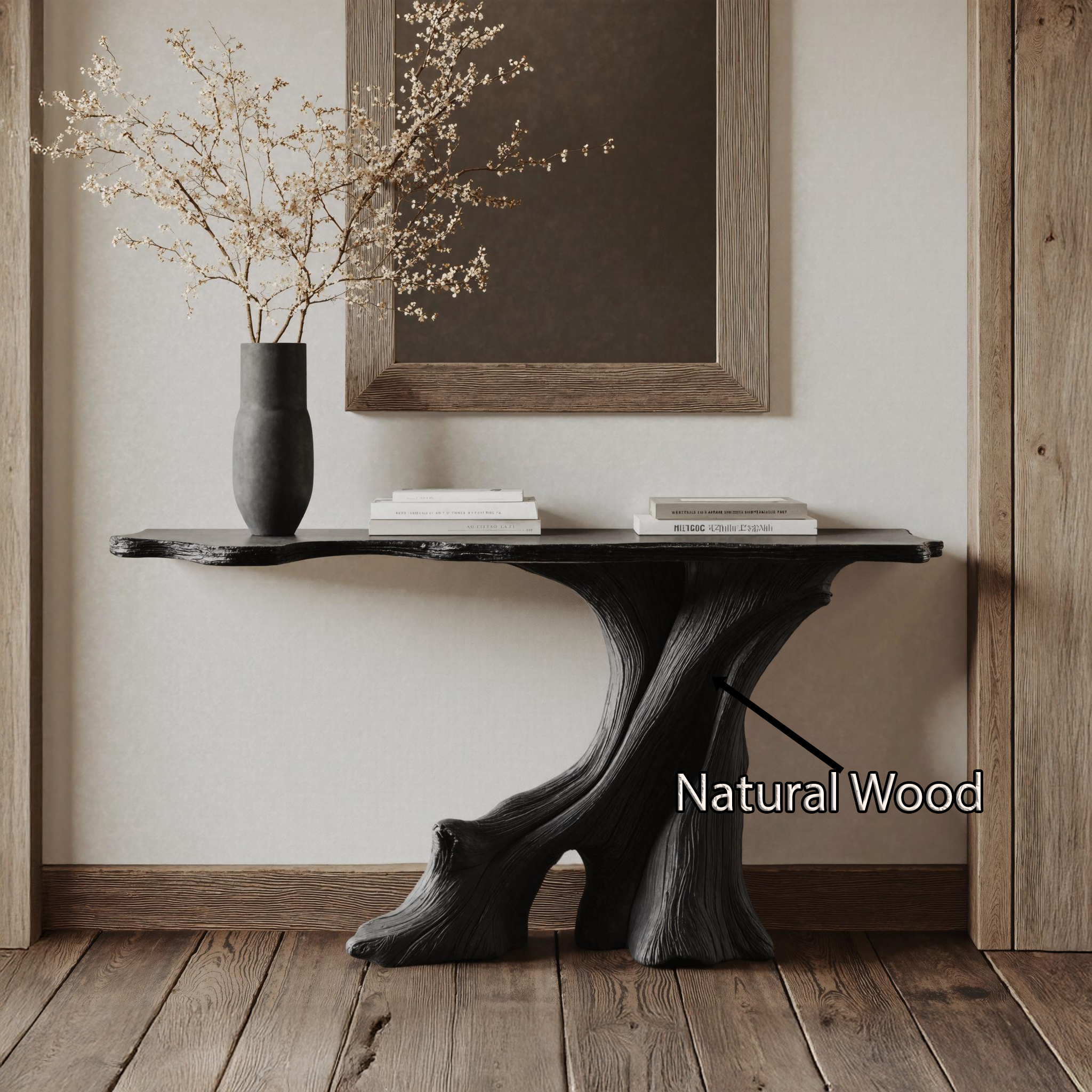 Modern Black Wood Console Table For Living Room Decor SILDTCS160