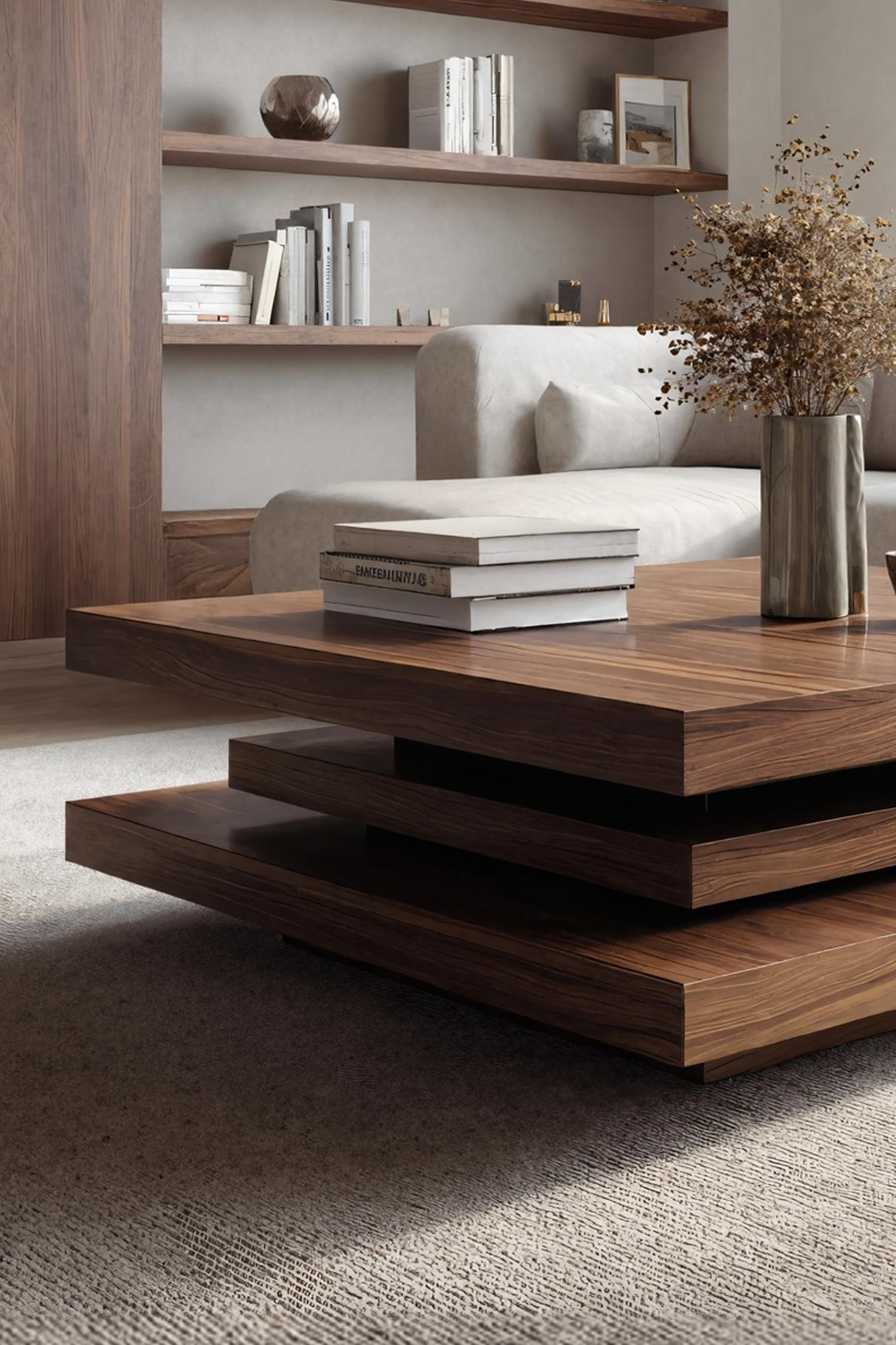 Modern Wooden Solid Wood Coffee Table For Living Room Style SILDTTRCF042