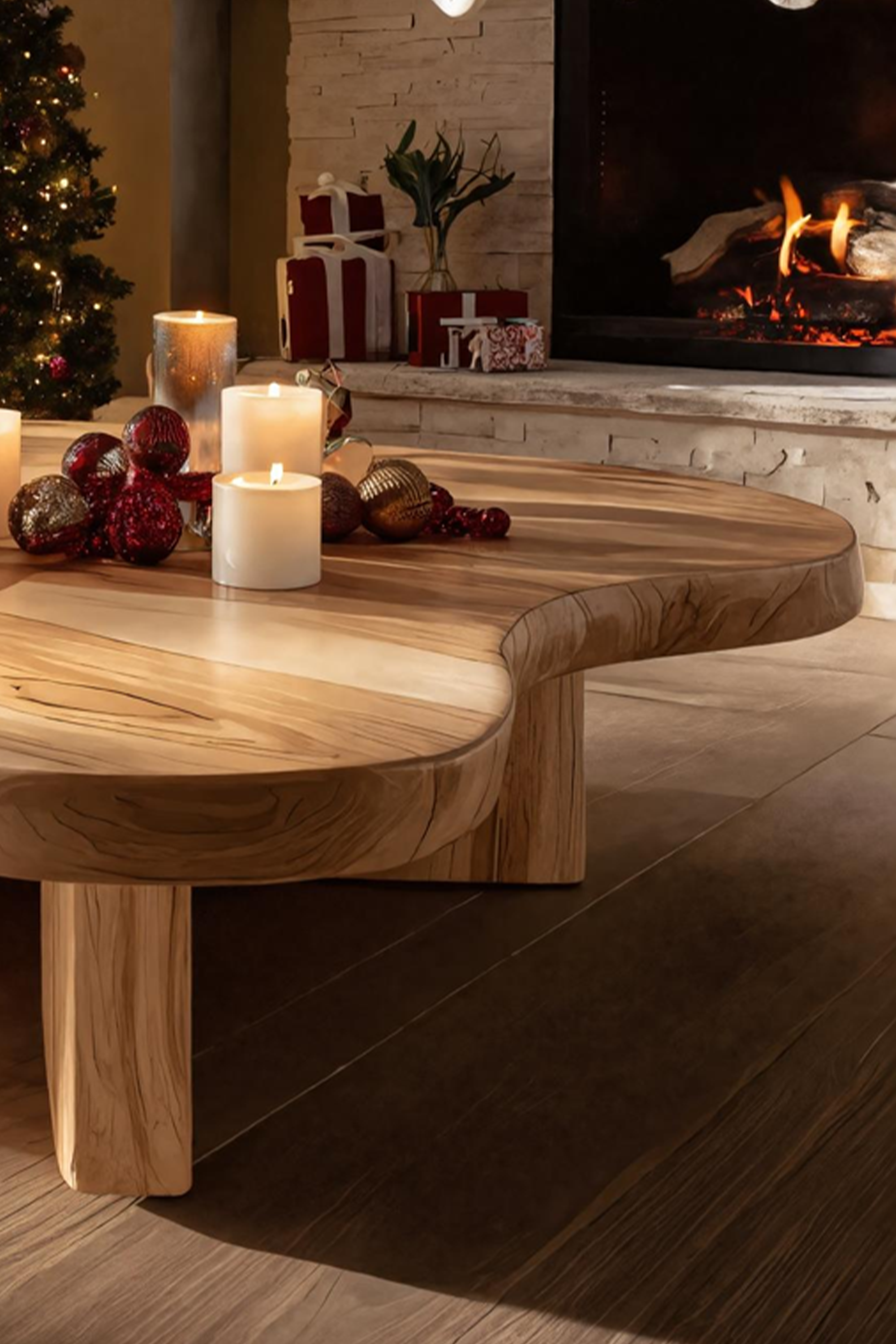 Modern Solid Wood Coffee Table For Christmas Furniture Decor SILDTTRCCF035