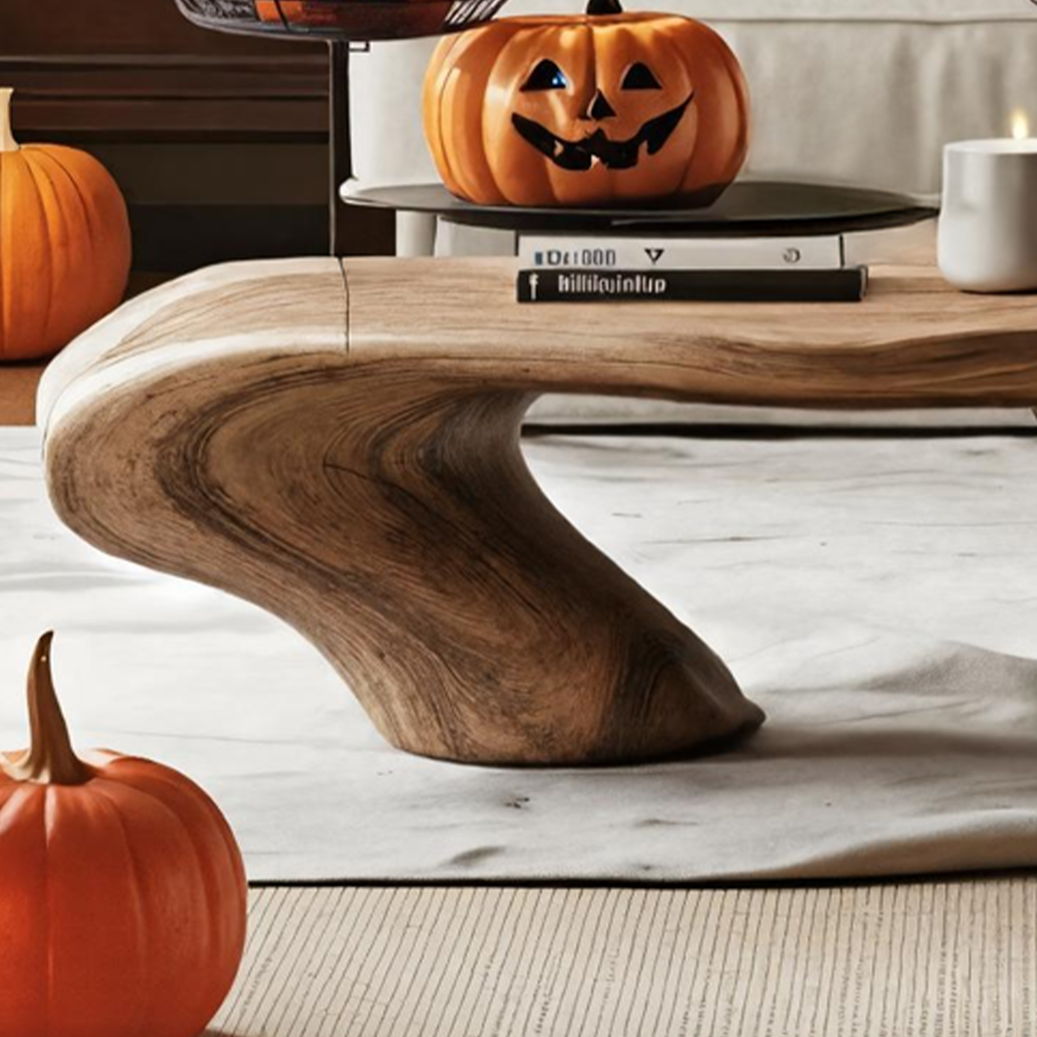 Farmhouse Solid Wood Coffee Table For Bedroom Decor Halloween Style SILDTTRHCF002