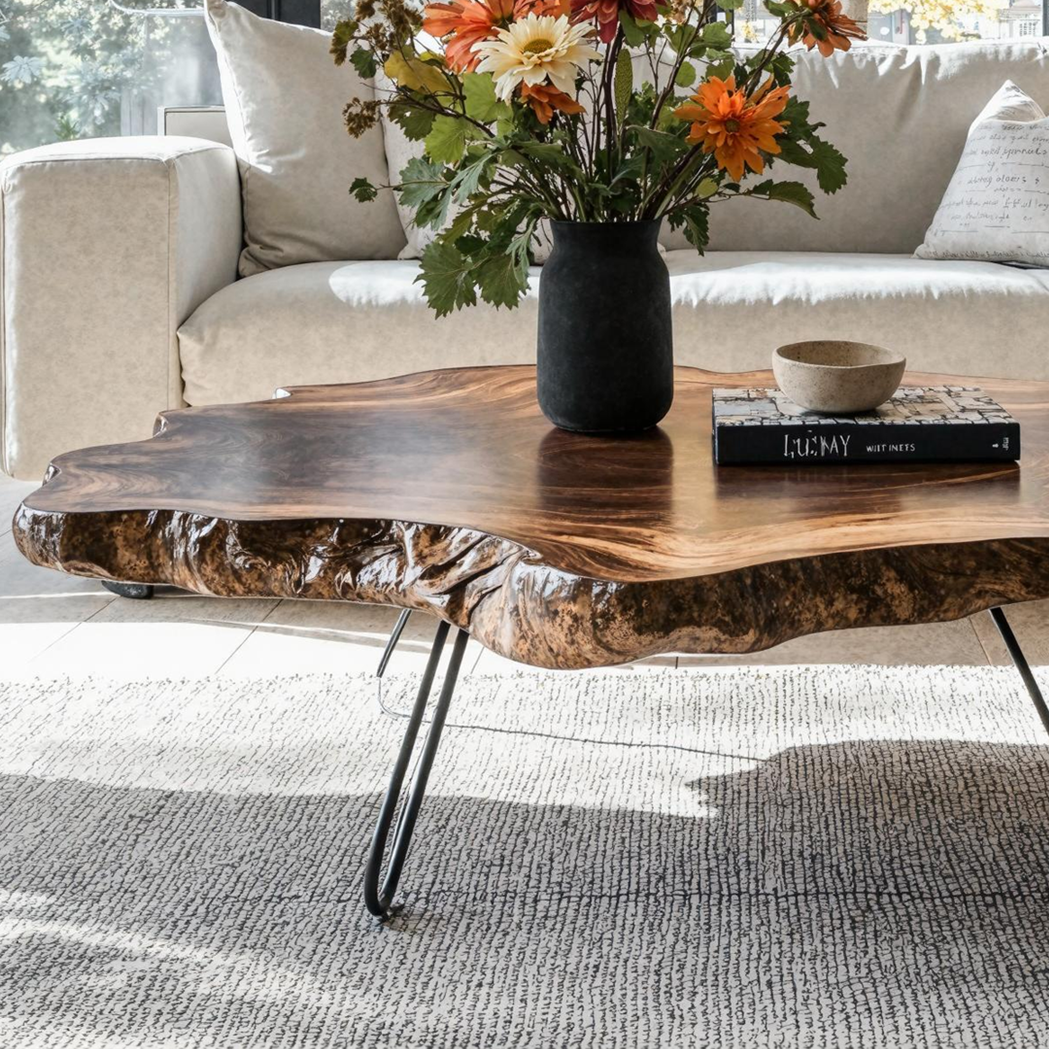 Mid Century Wood Table For Living Room Design SILDTTRCF007