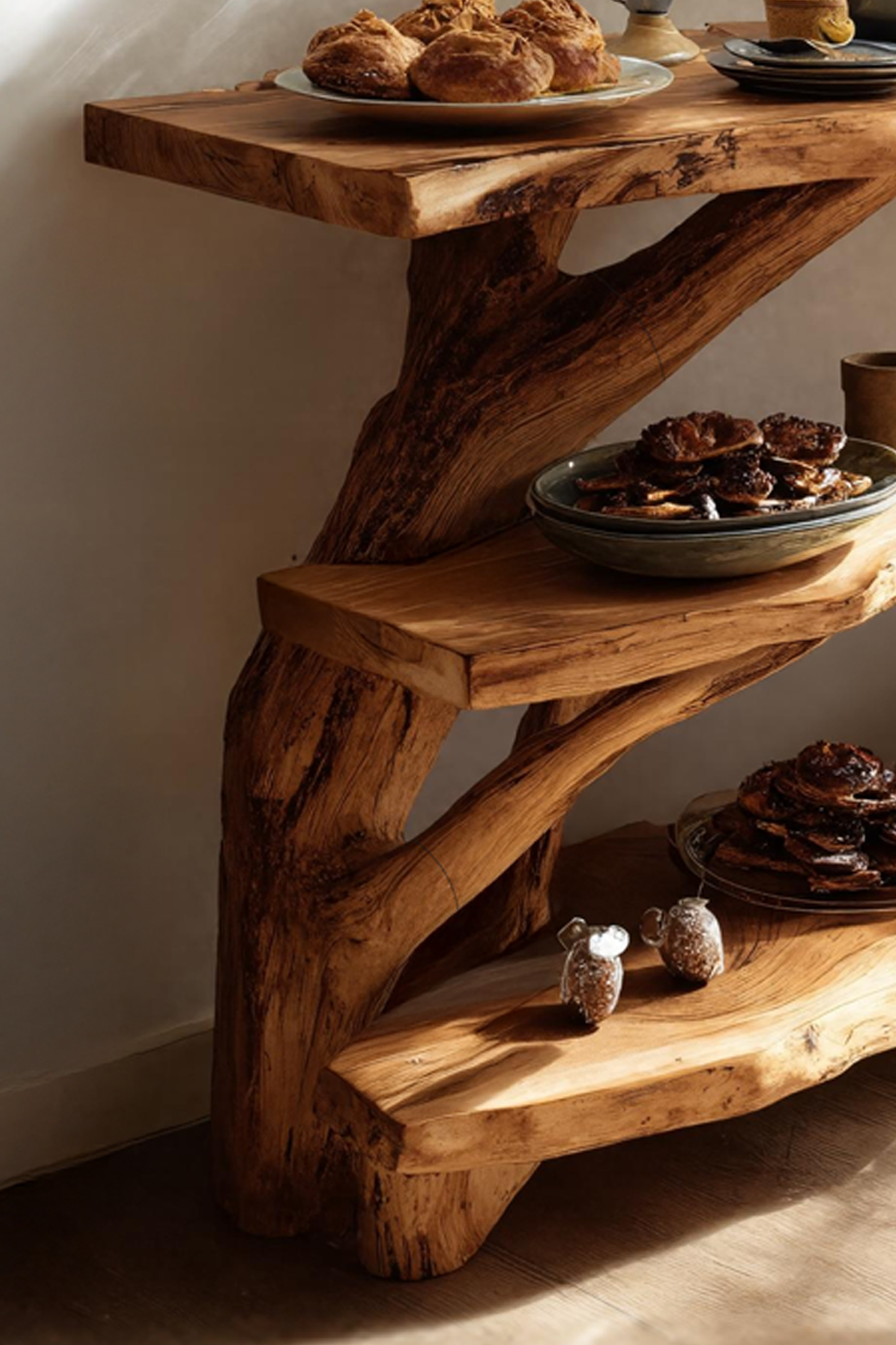 Mid Century Wooden Live Edge Console Table For Living Room Decor SILDTTNCS053