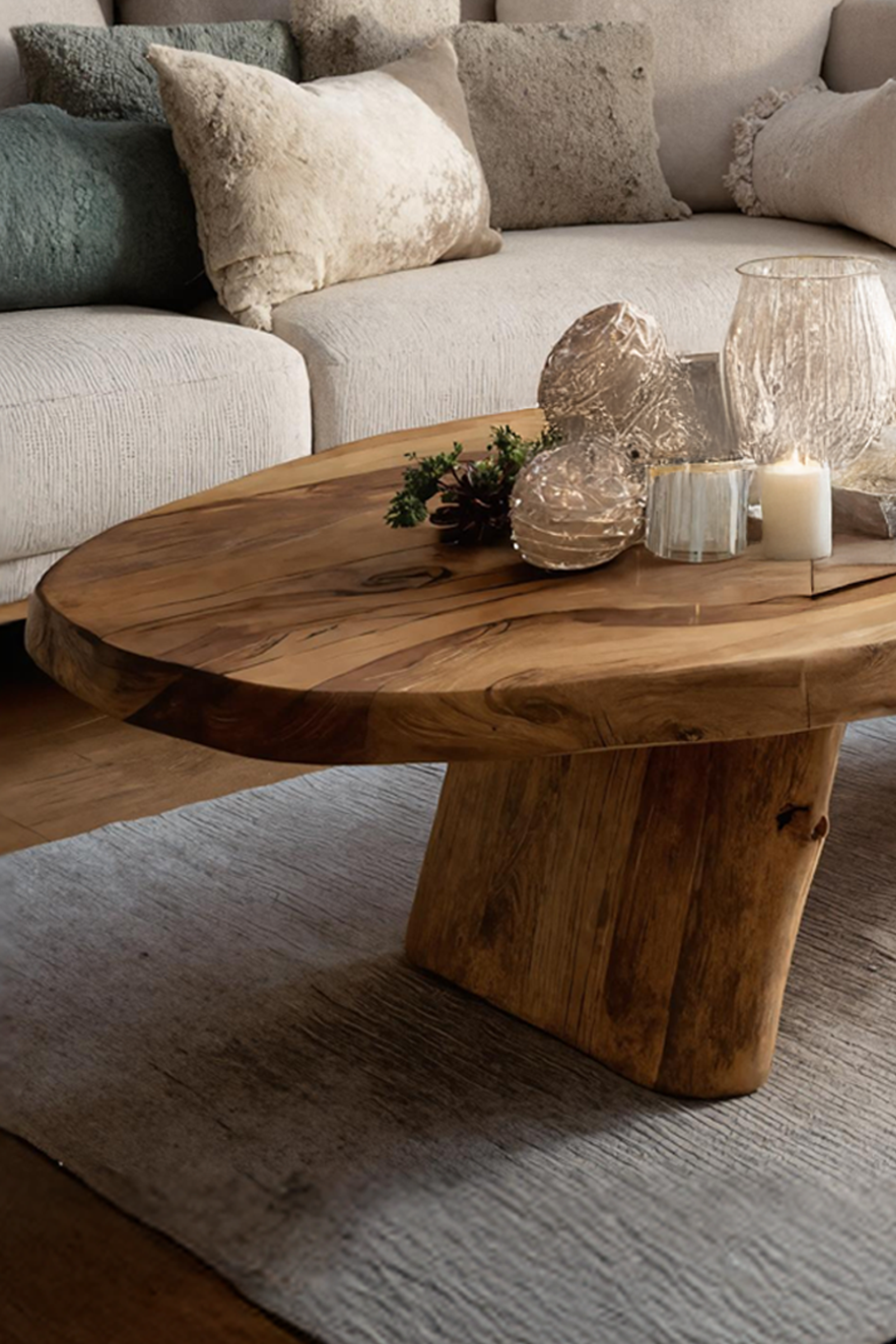 Rustic Handcrafted Wooden Coffee Table For Christmas Living Room SILDTTRCCF009