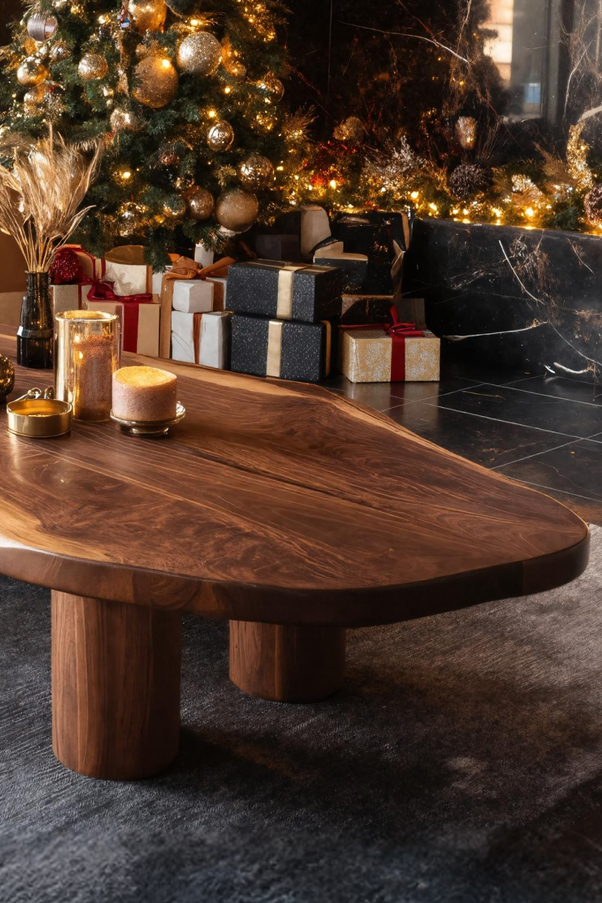 Mid Century Rustic Wooden Coffee Table For Holiday Living Room Style SILDTTRCCF026