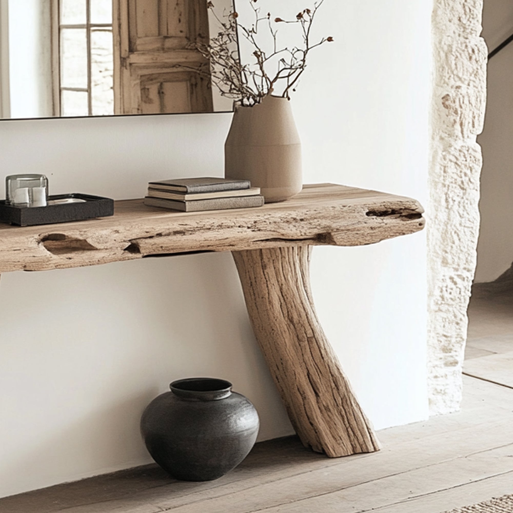 Rustic Wood Console Table SILDTCS040
