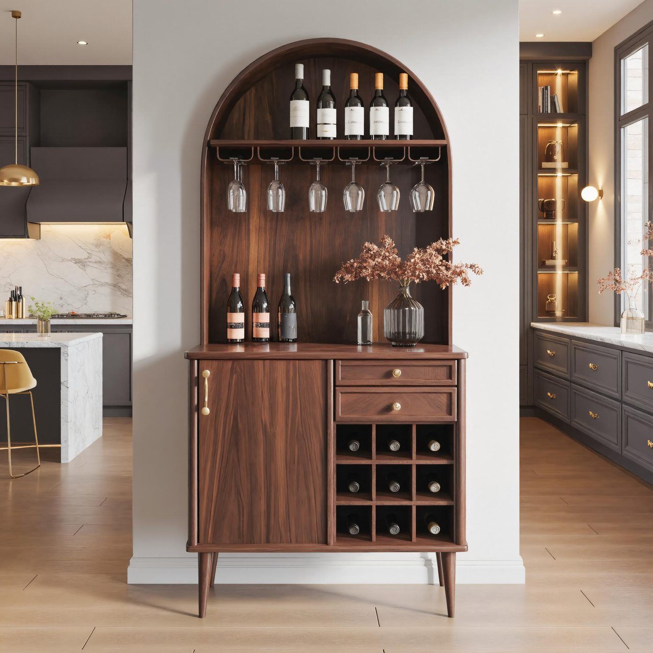 Classic Wine Cabinet With Storage For Dining Room SITHTTBCA008