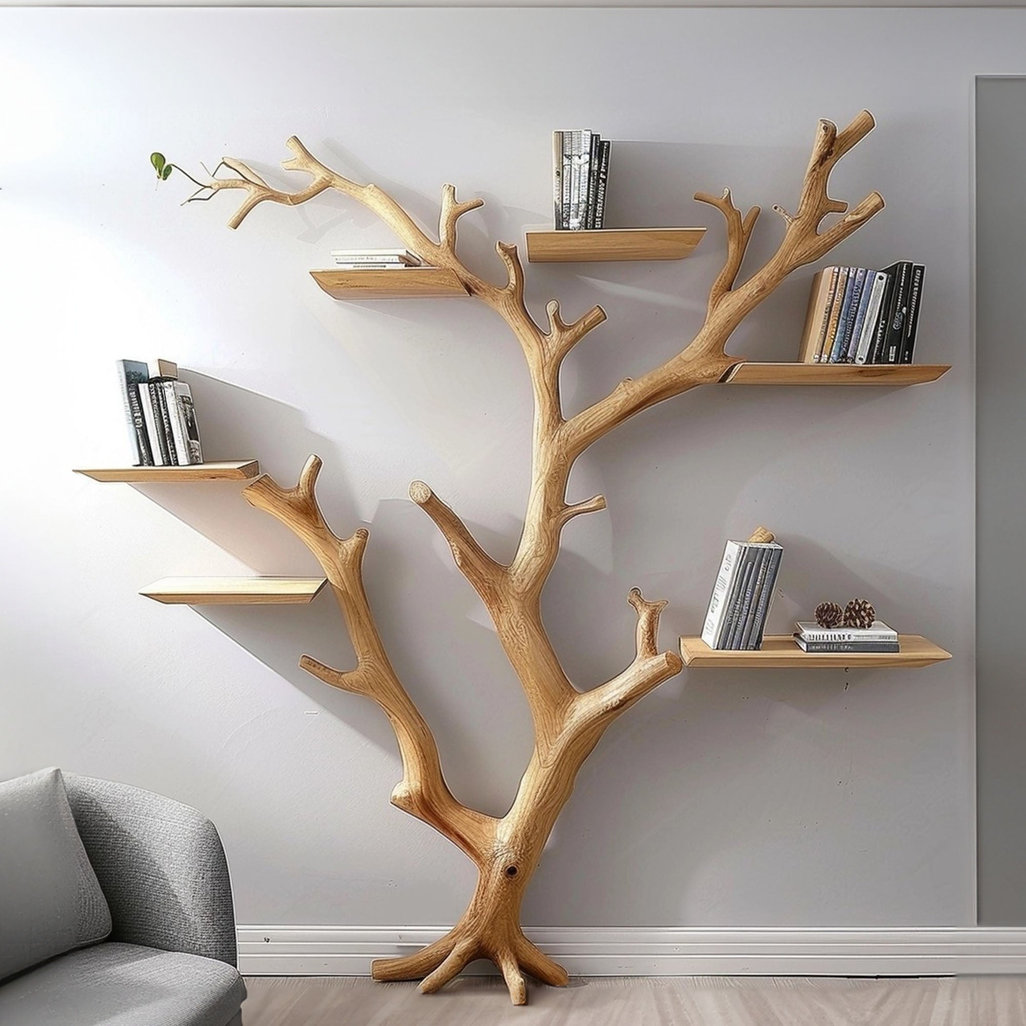 Rustic Wild Mulberry Wood Tree Shelf For Holiday Decorations SINLTB003