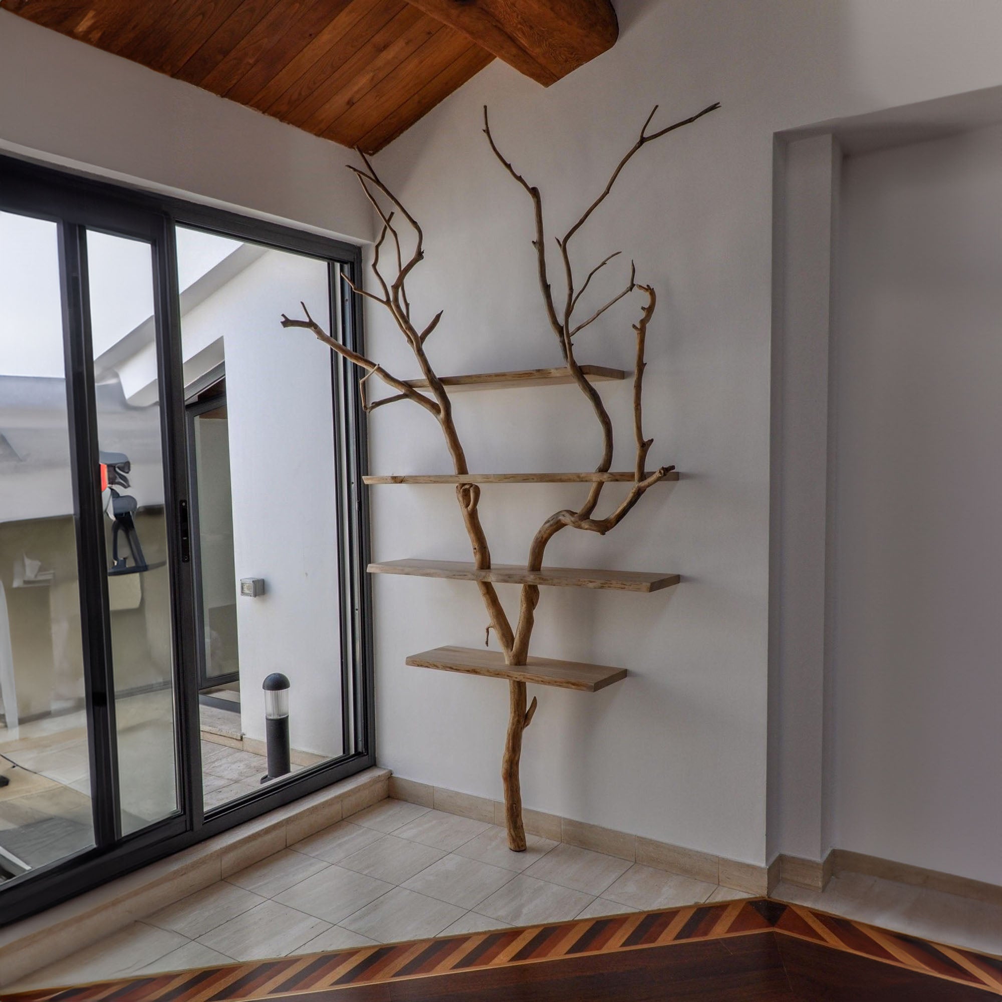 Tree Branch Floating Shelves Solid Wood Bookshelf Personalized Gift SINLTB031