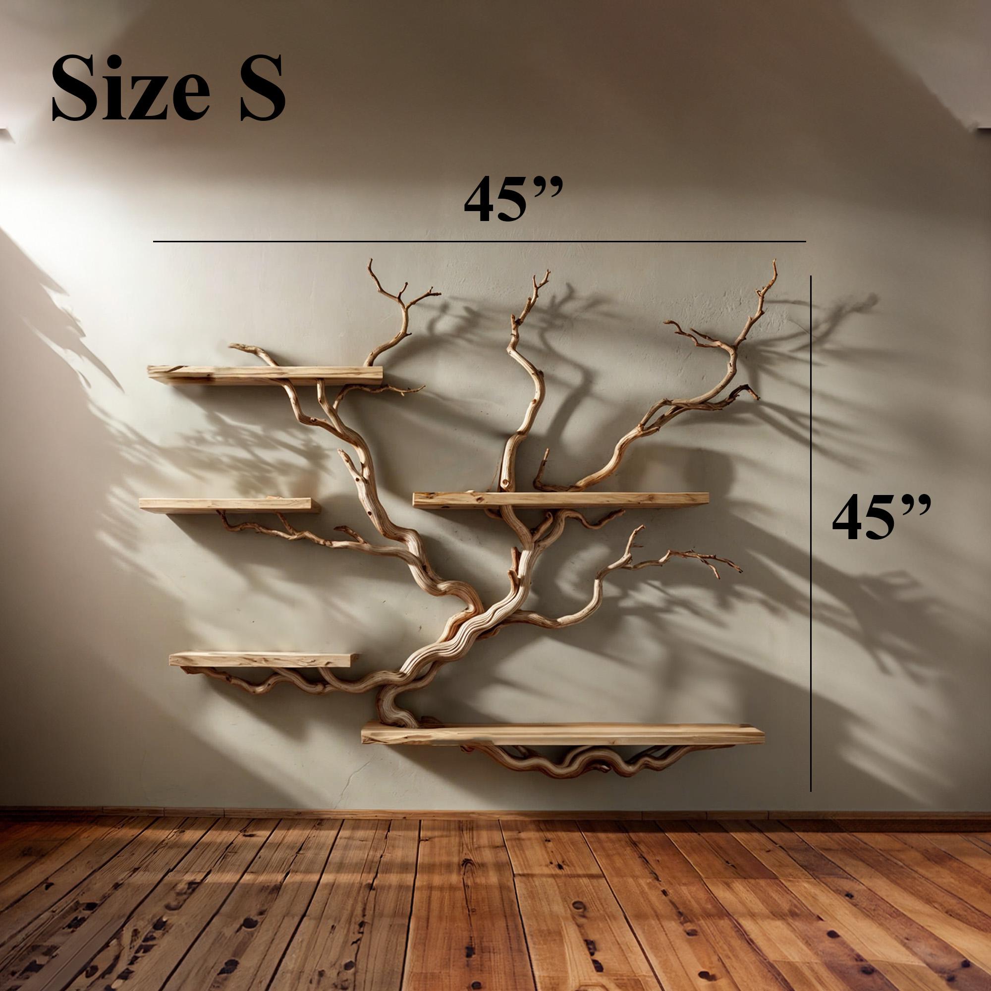 Tree Bookshelf Floating Shelves Driftwood Branch SINLTBS011