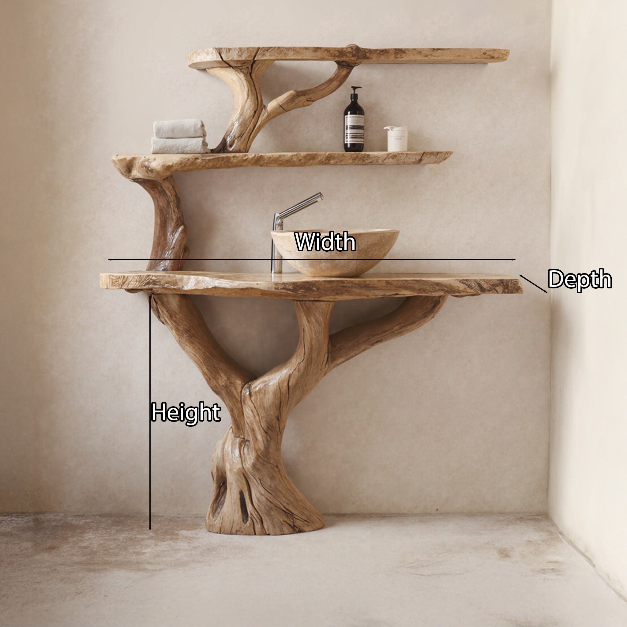 Live Edge Vanity Bathroom Sink SILDTBRV009