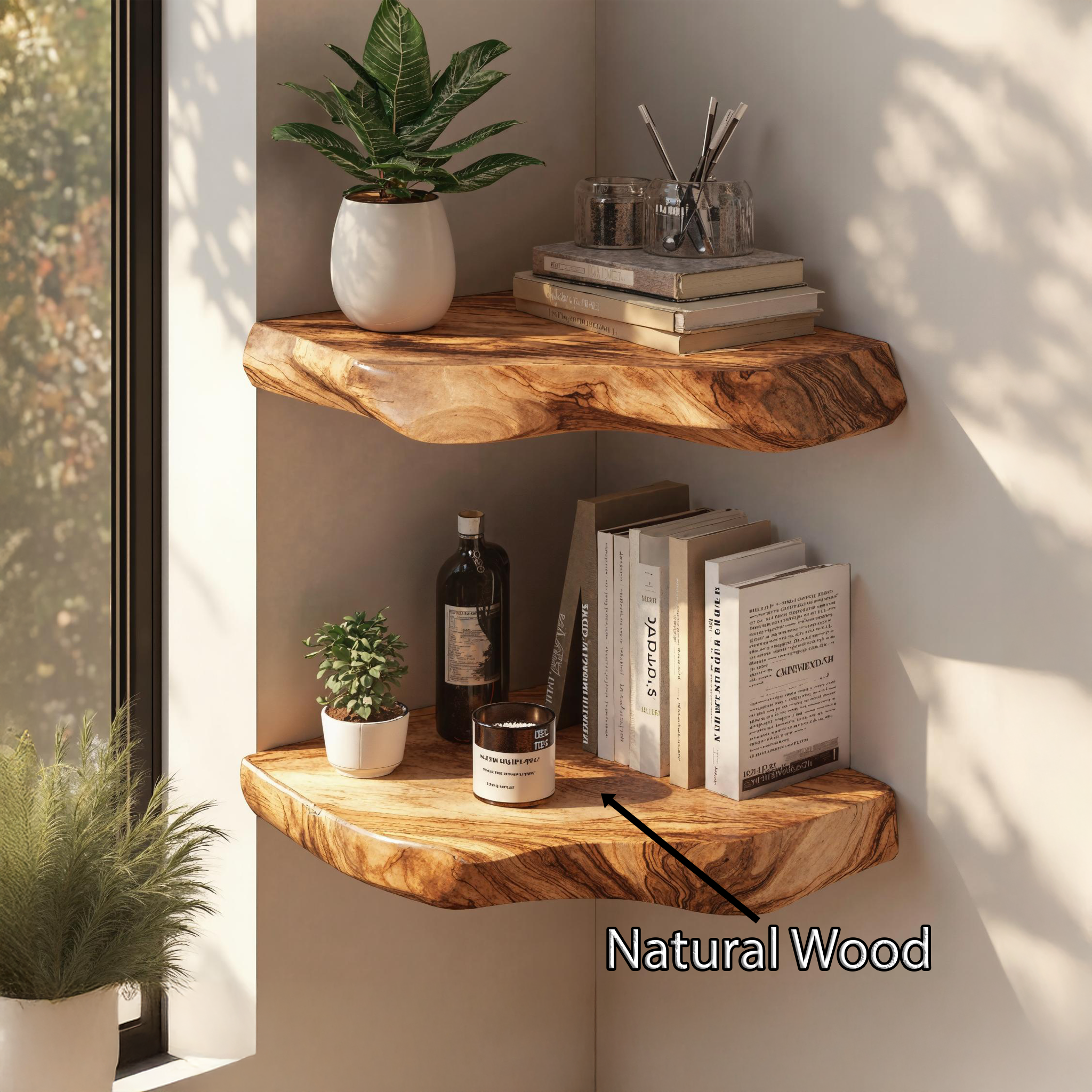 Vintage Wood Corner Shelf for Dining Room Antique Appeal SILDTCN064