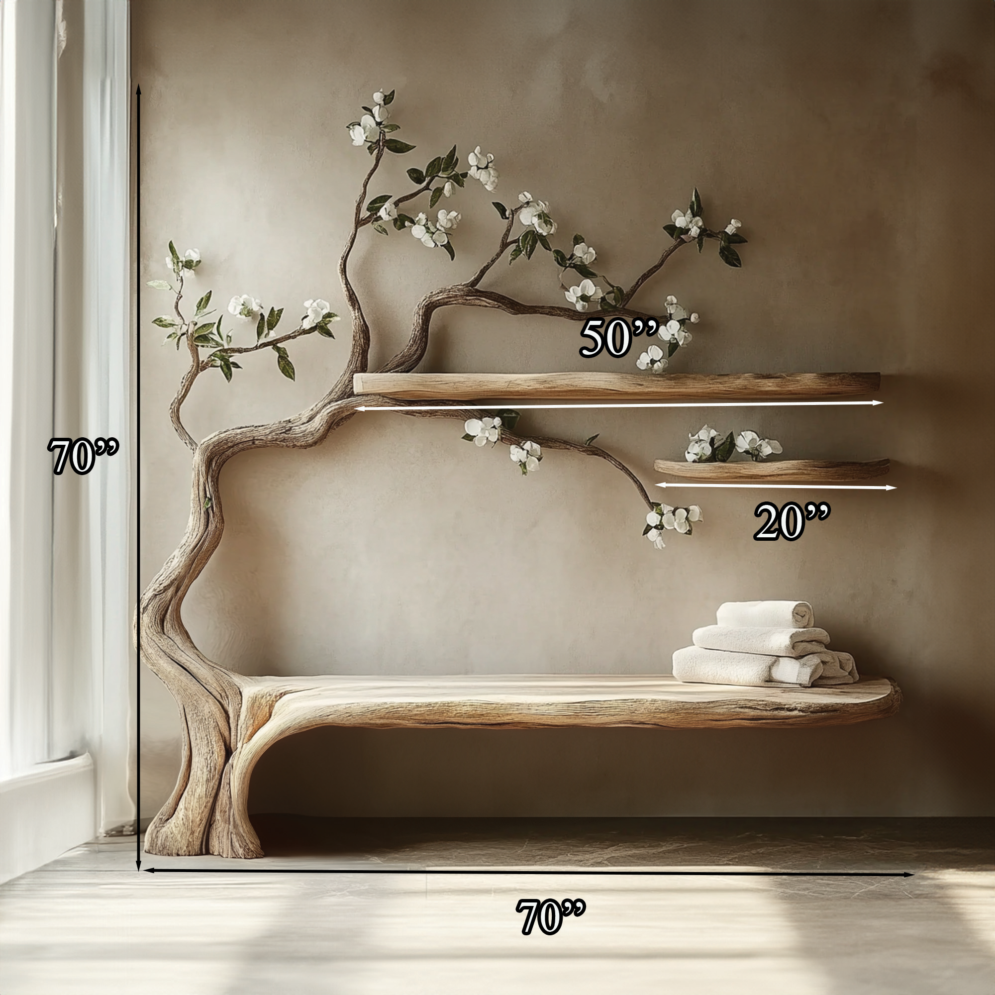 Tree Book Shelf Bookshelf Corner Shelf Gift Family SINLTB137