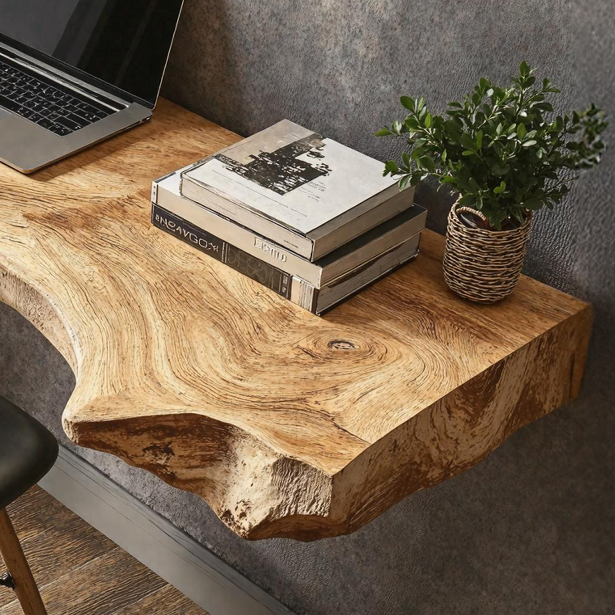 Vintage Wooden Floating Table For Aesthetic Furniture Display SILDTTRFLD001