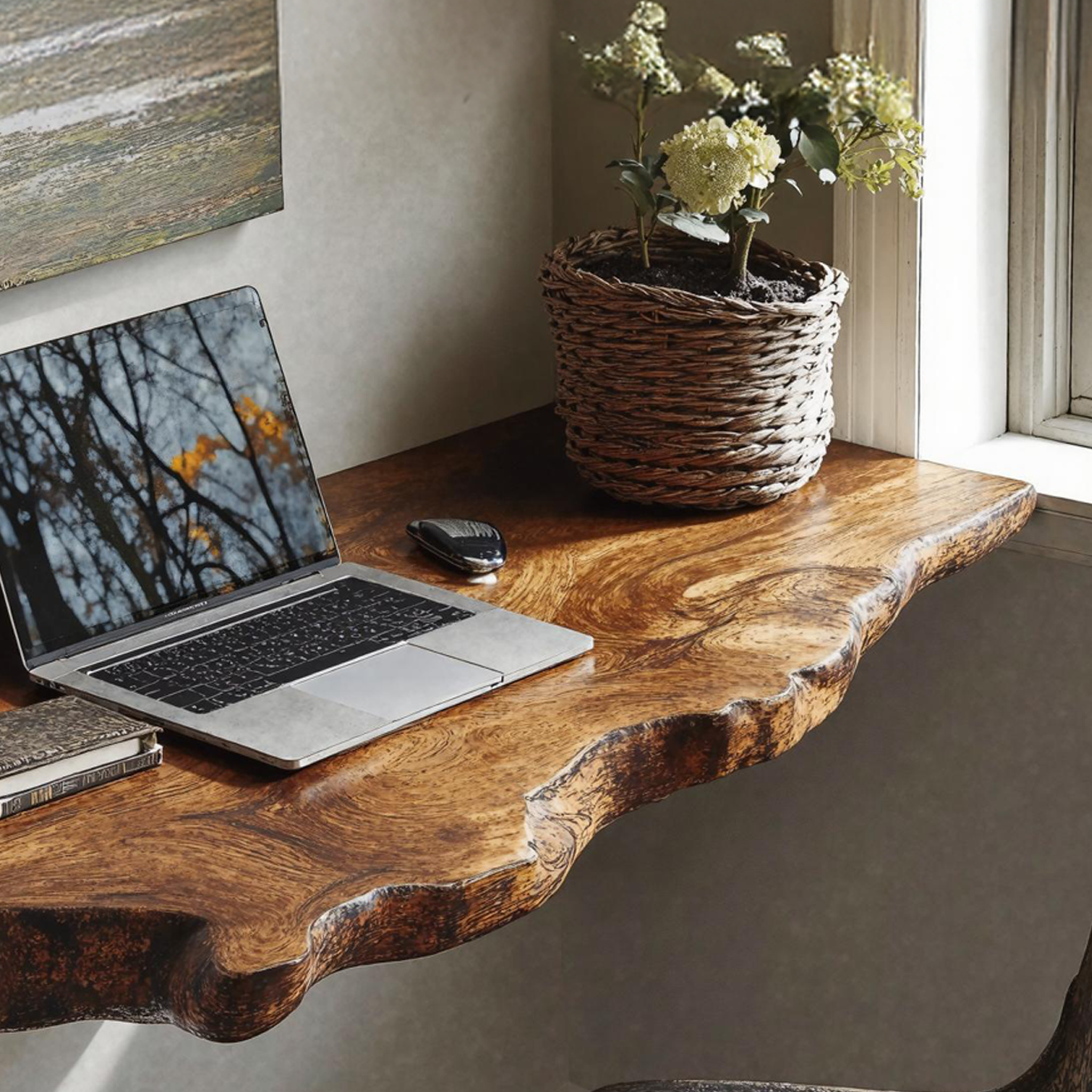 Mid Century Solid Wood Floating Desk For Modern And Retro Fusion SILDTFLD037