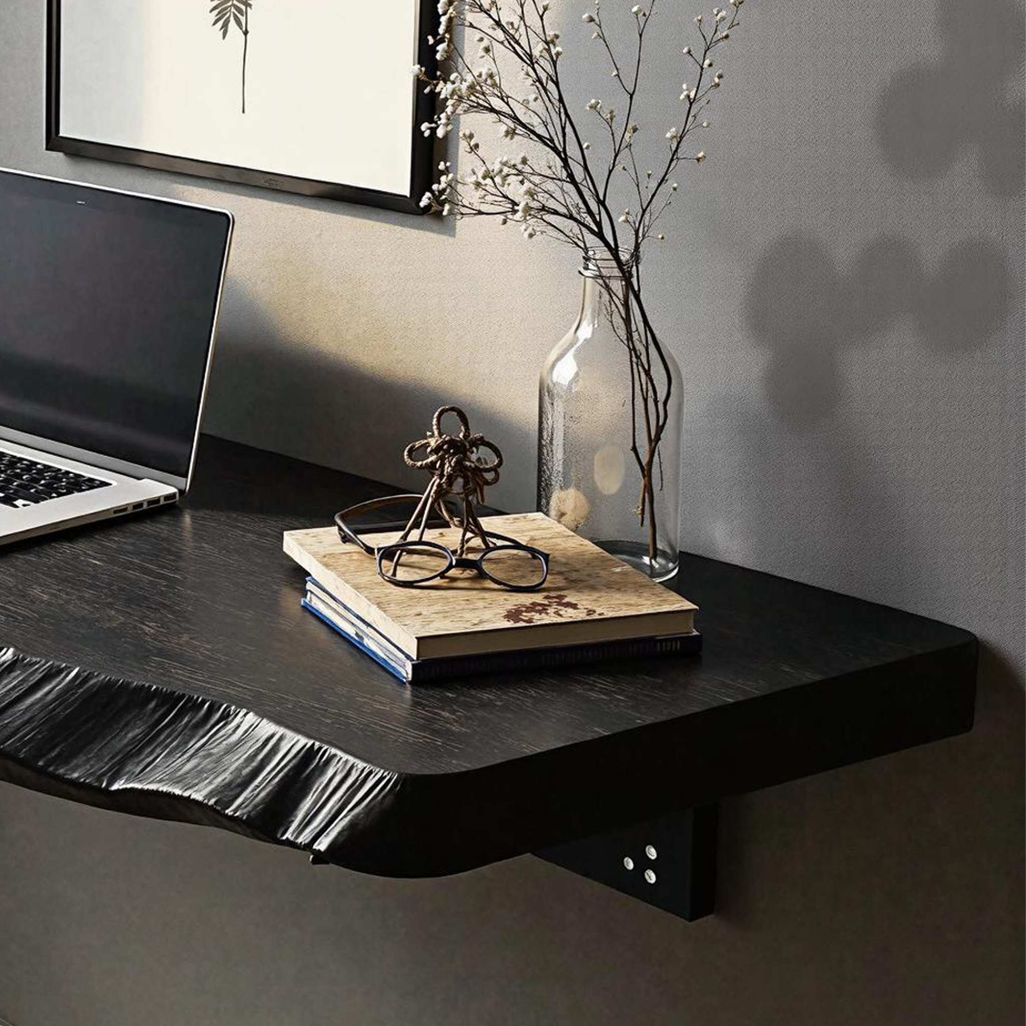 Rustic Wooden Floating Table For Bedroom Décor SILDTFLD006