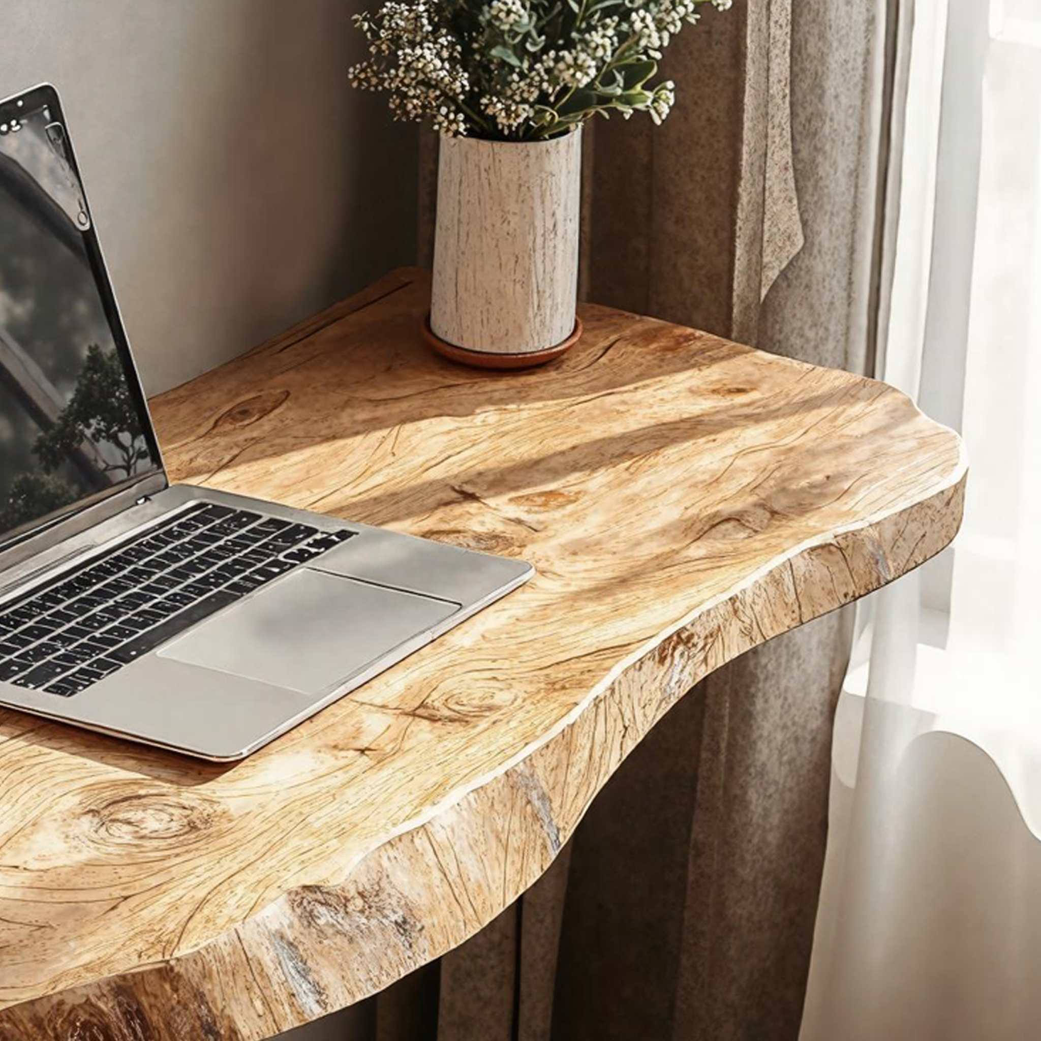 Rustic Wooden Floating Table For Serene Bedroom Inspiration SILDTTRFLD006
