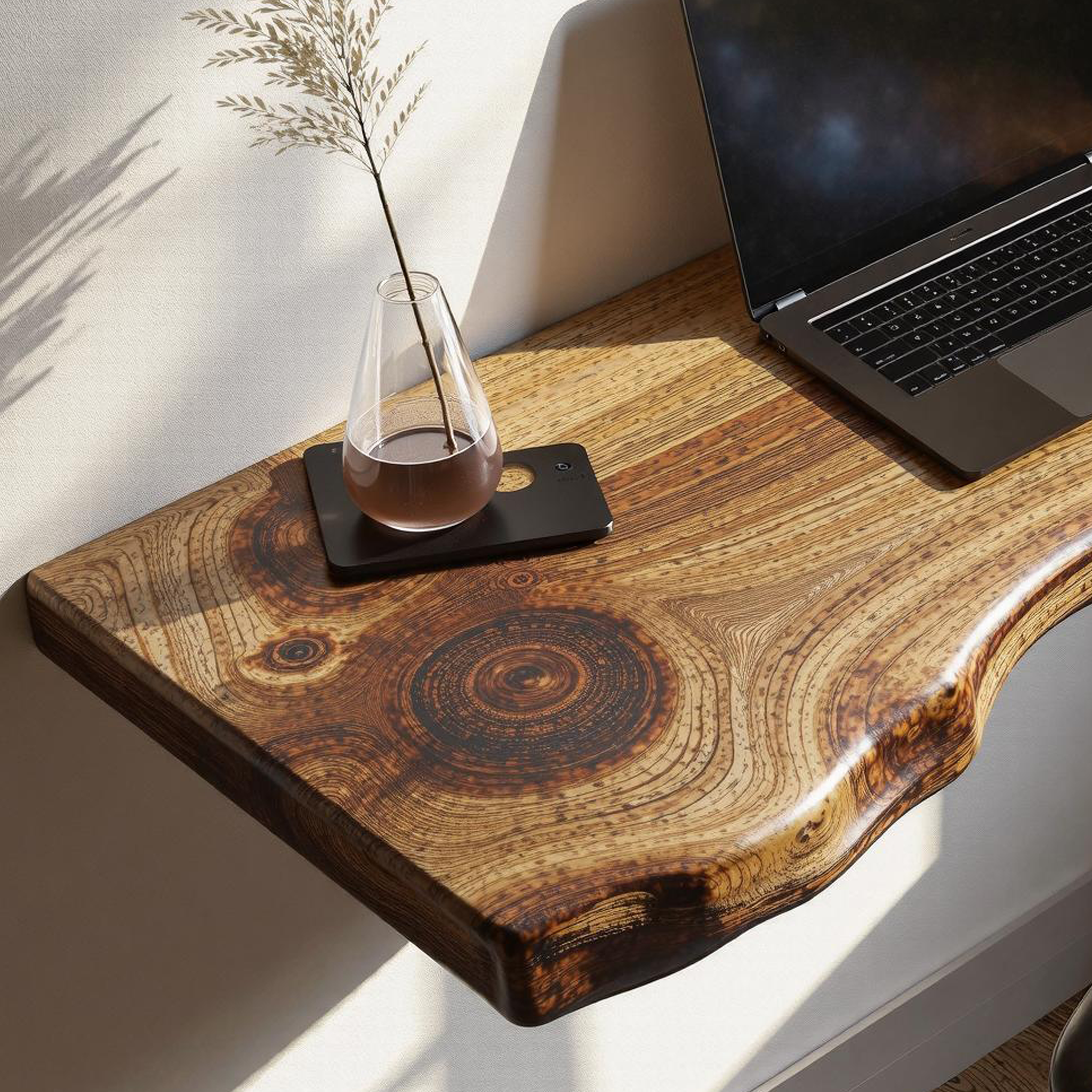 Rustic Solid Wood Floating Desk For Bedroom Furniture SILDTFLD002