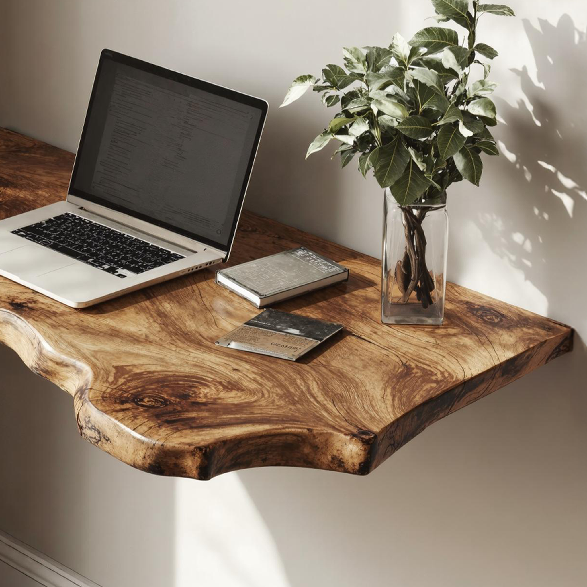 Farmhouse Solid Wood Floating Desk For Aesthetic Interior Decoration SILDTFLD019