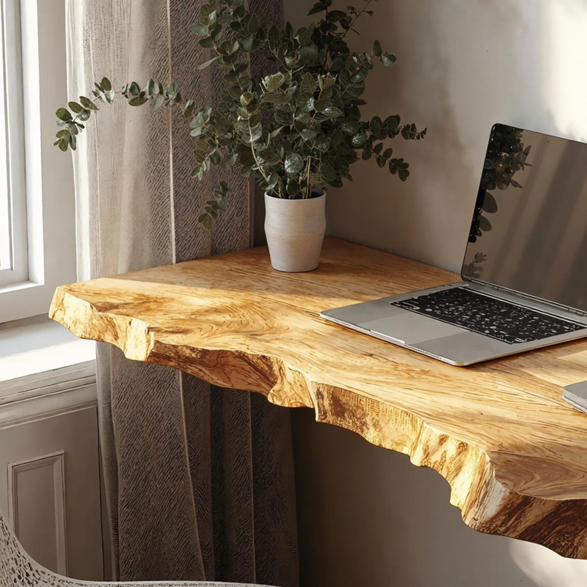 Farmhouse Solid Wood Floating Desk For Cozy And Functional Spaces SILDTTRFLD004