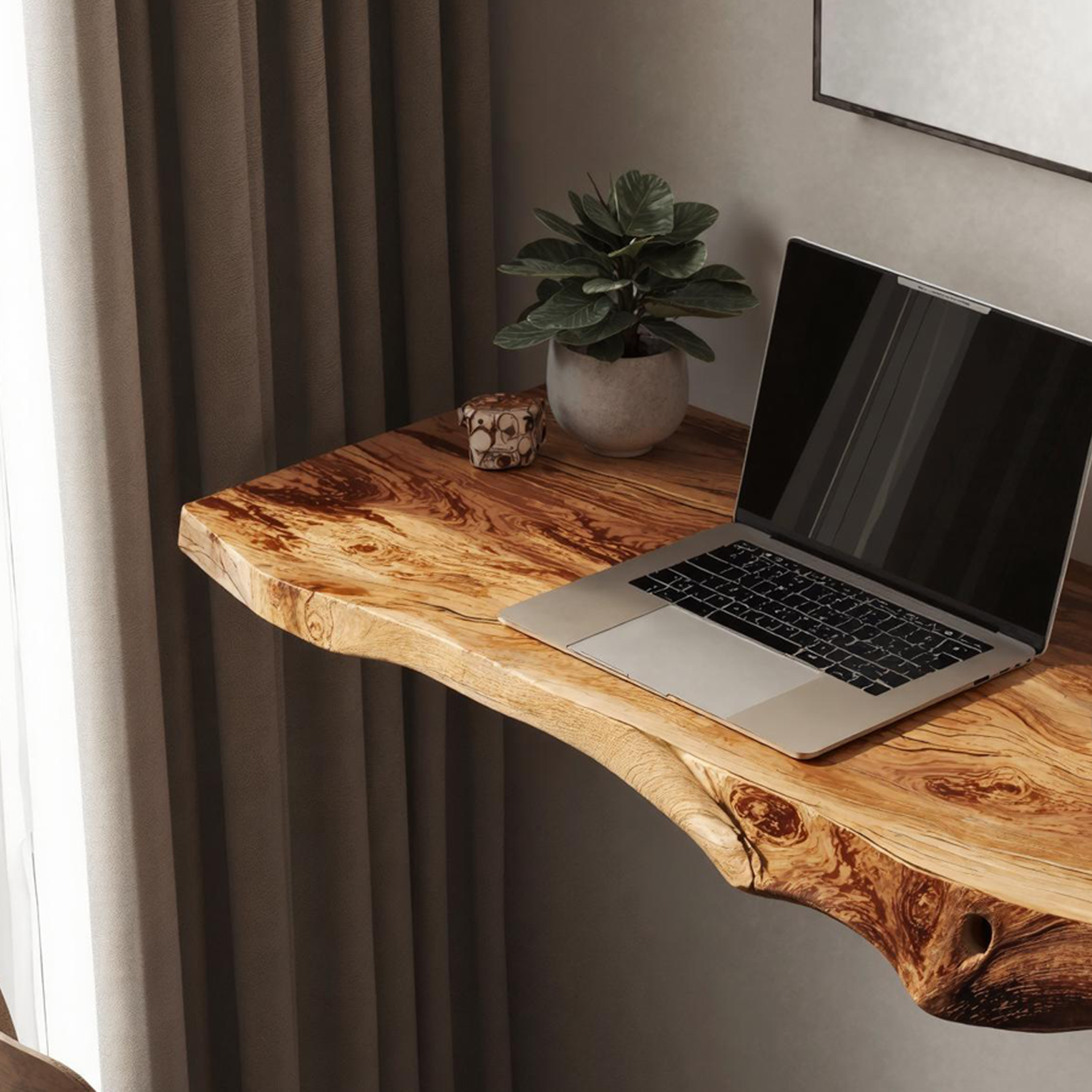 Farmhouse Solid Wood Floating Desk For Relaxed Home Environment SILDTFLD023