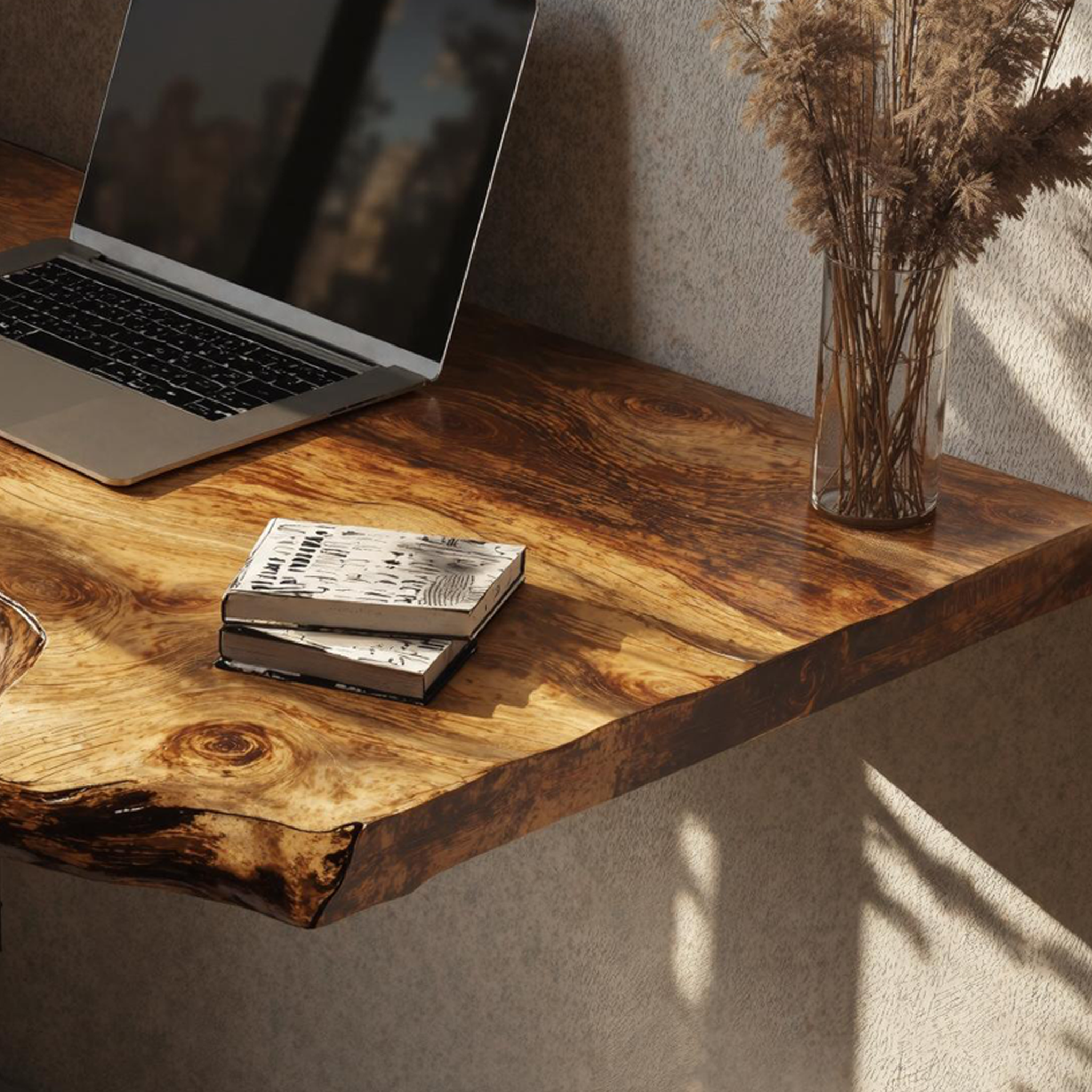 Rustic Wooden Floating Table For Harmonious Bedroom Furnishing SILDTFLD018