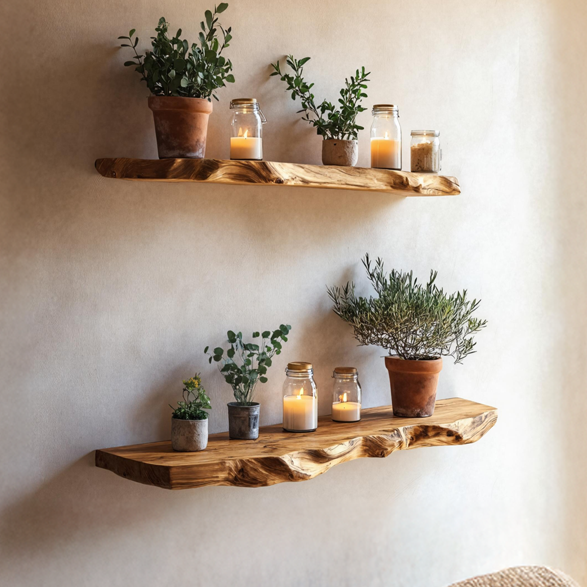 Farmhouse Wooden Floating Shelf For Living Room Holiday Decoration SILDTTNFL002