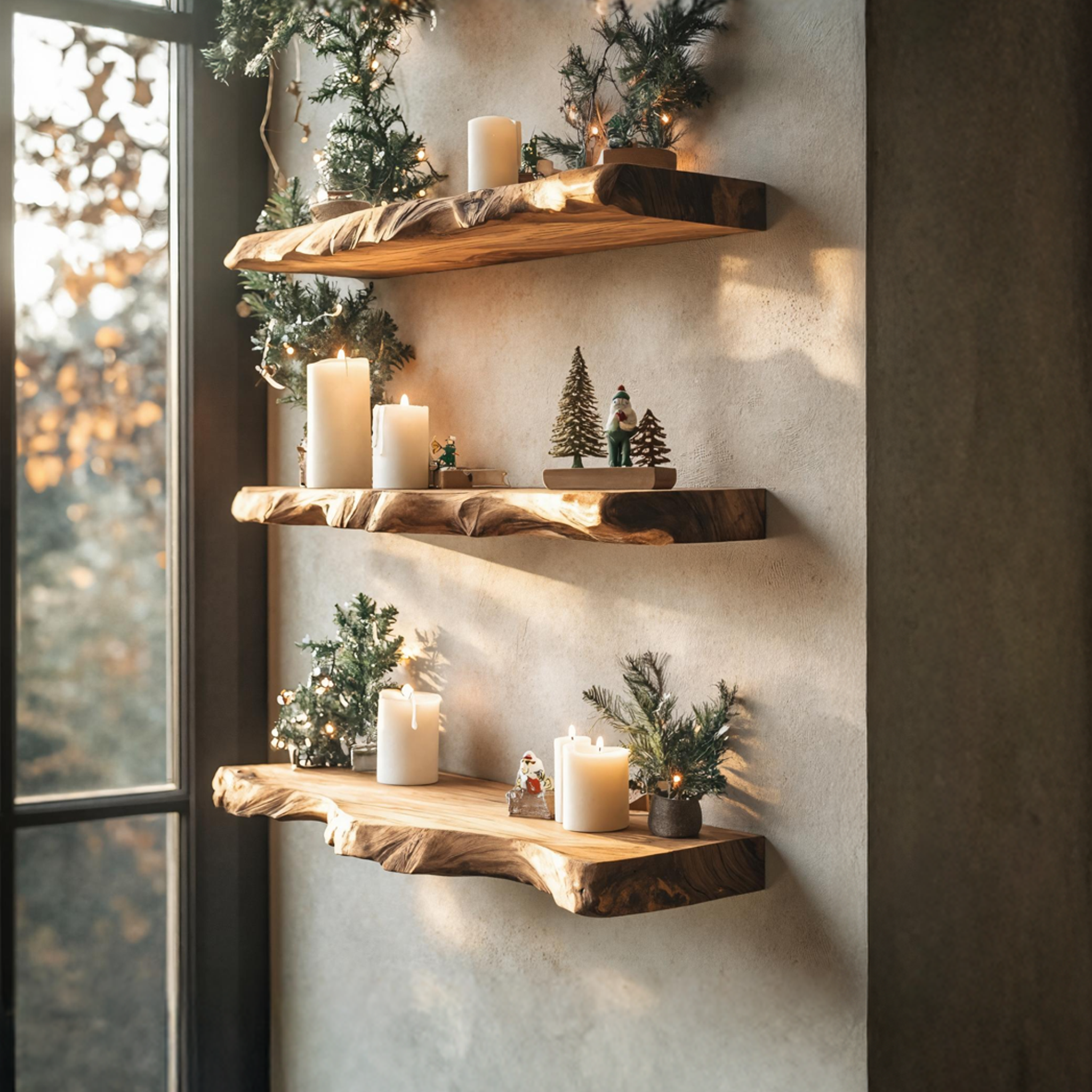 Modern Wooden Floating Shelf For Holiday Bedroom Wall Decoration SILDTTNCFL016