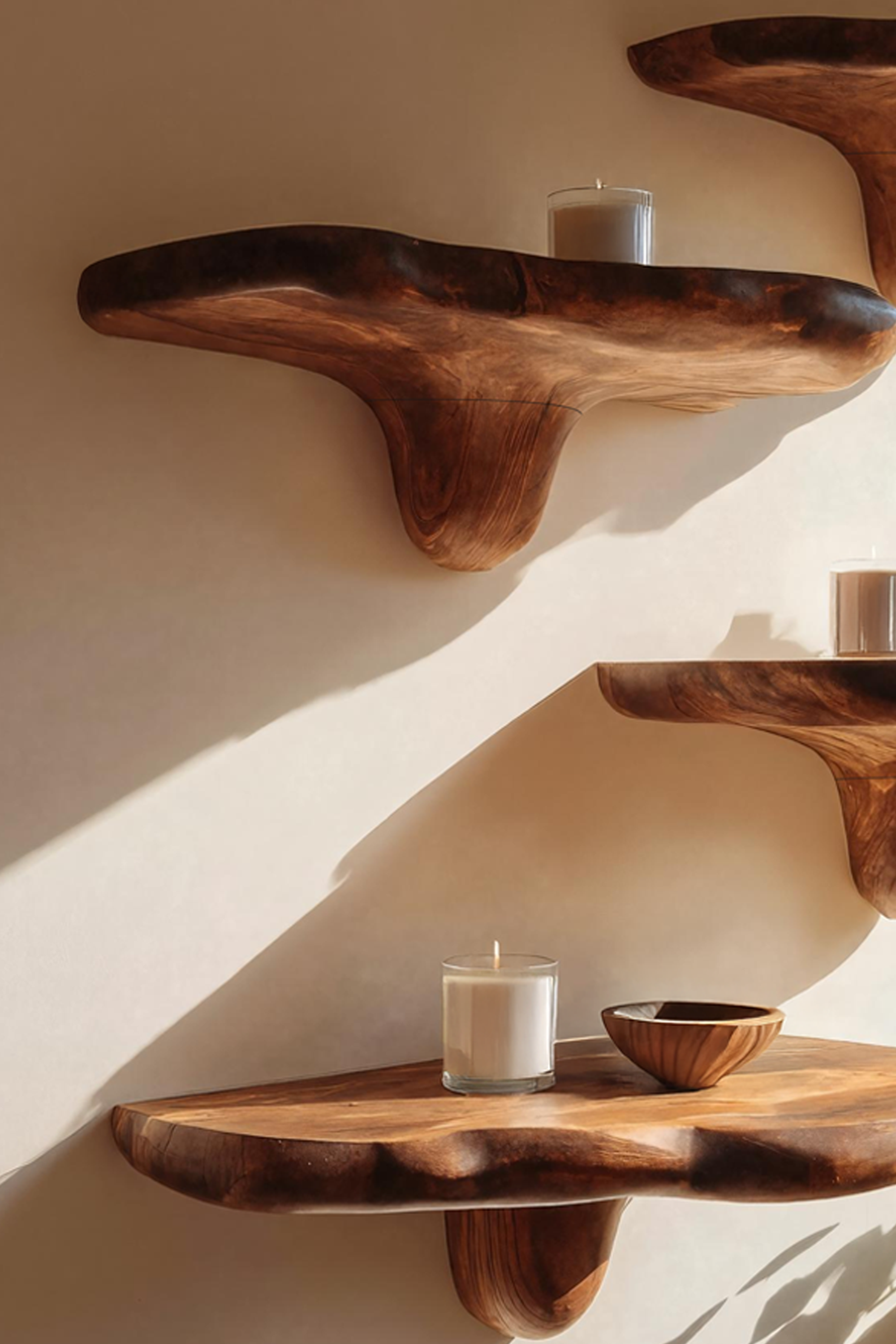 Handcrafted Live Edge Mushroom Shelf For Unique Entryway Design SILDTTNMR010