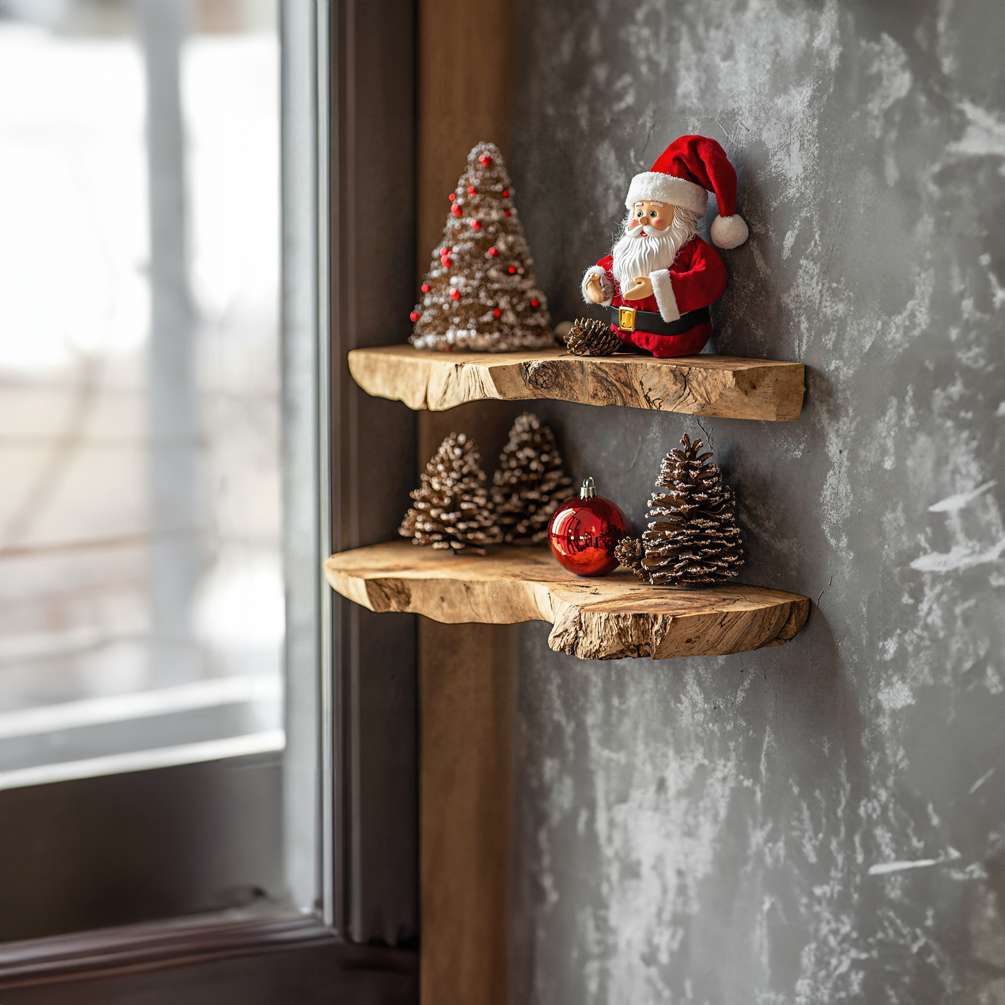 Handcrafted Corner Shelves Xmas Decor SILDTCN025