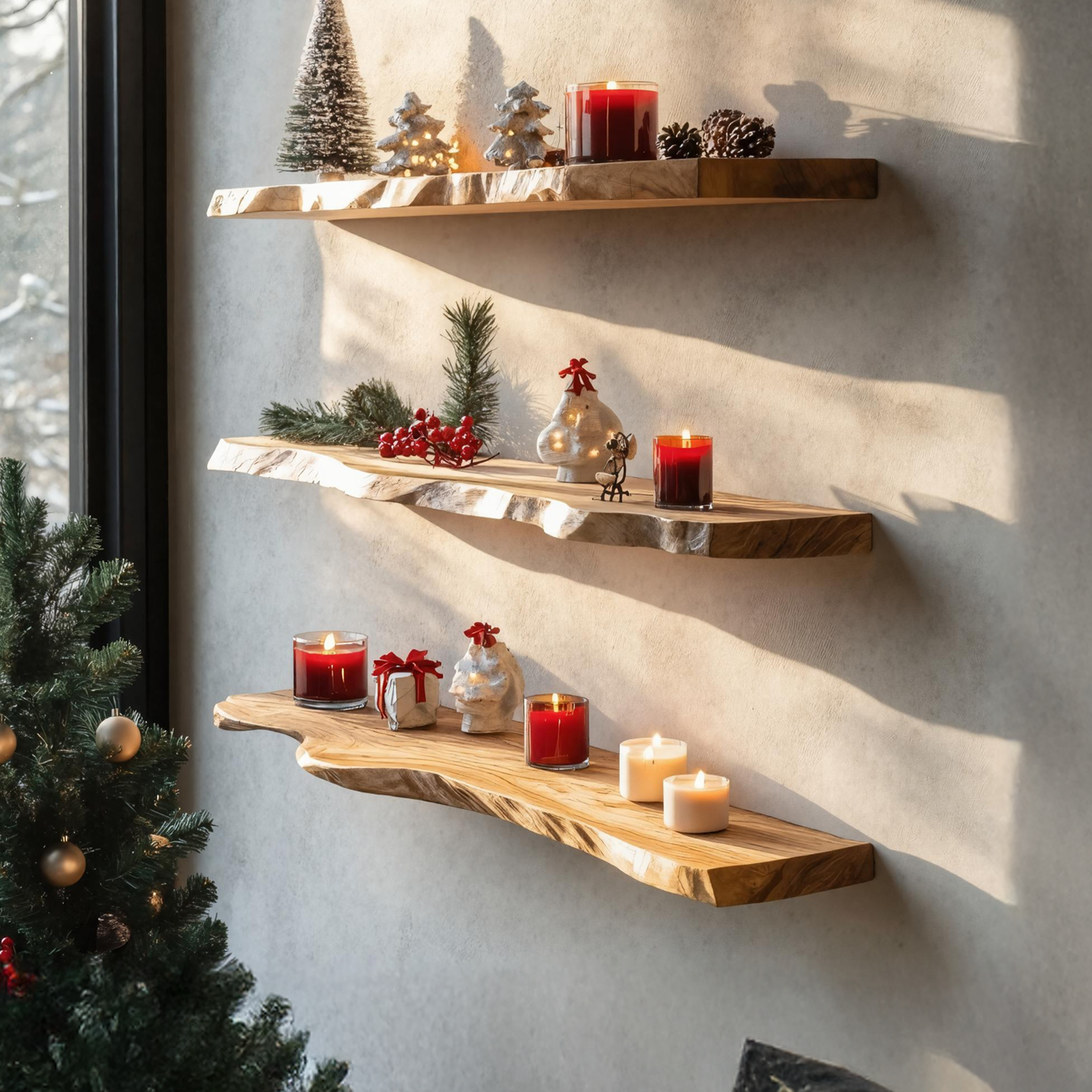 Modern Solid Wood Floating Shelf For Christmas Living Room Design SILDTTNCFL032