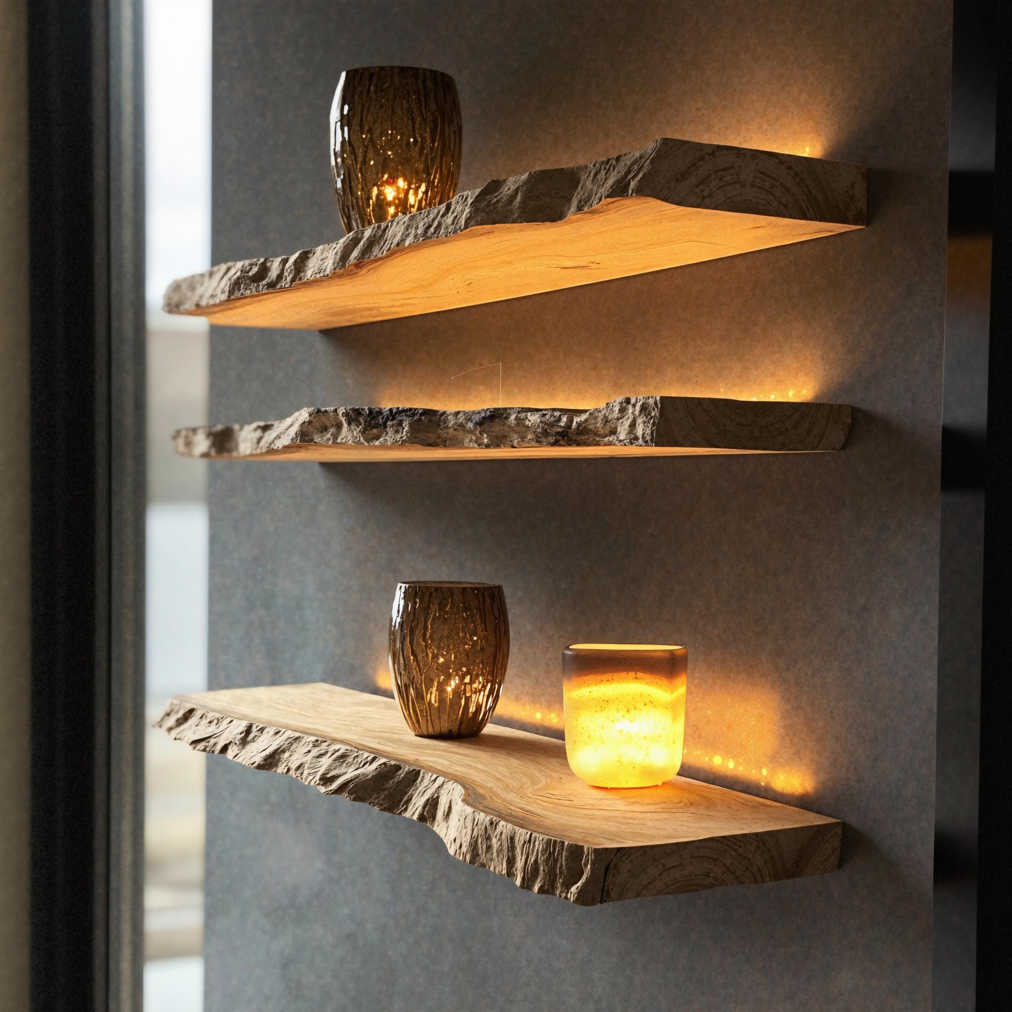 Live Edge Wooden Floating Shelf For Modern Homes SILDTFL147