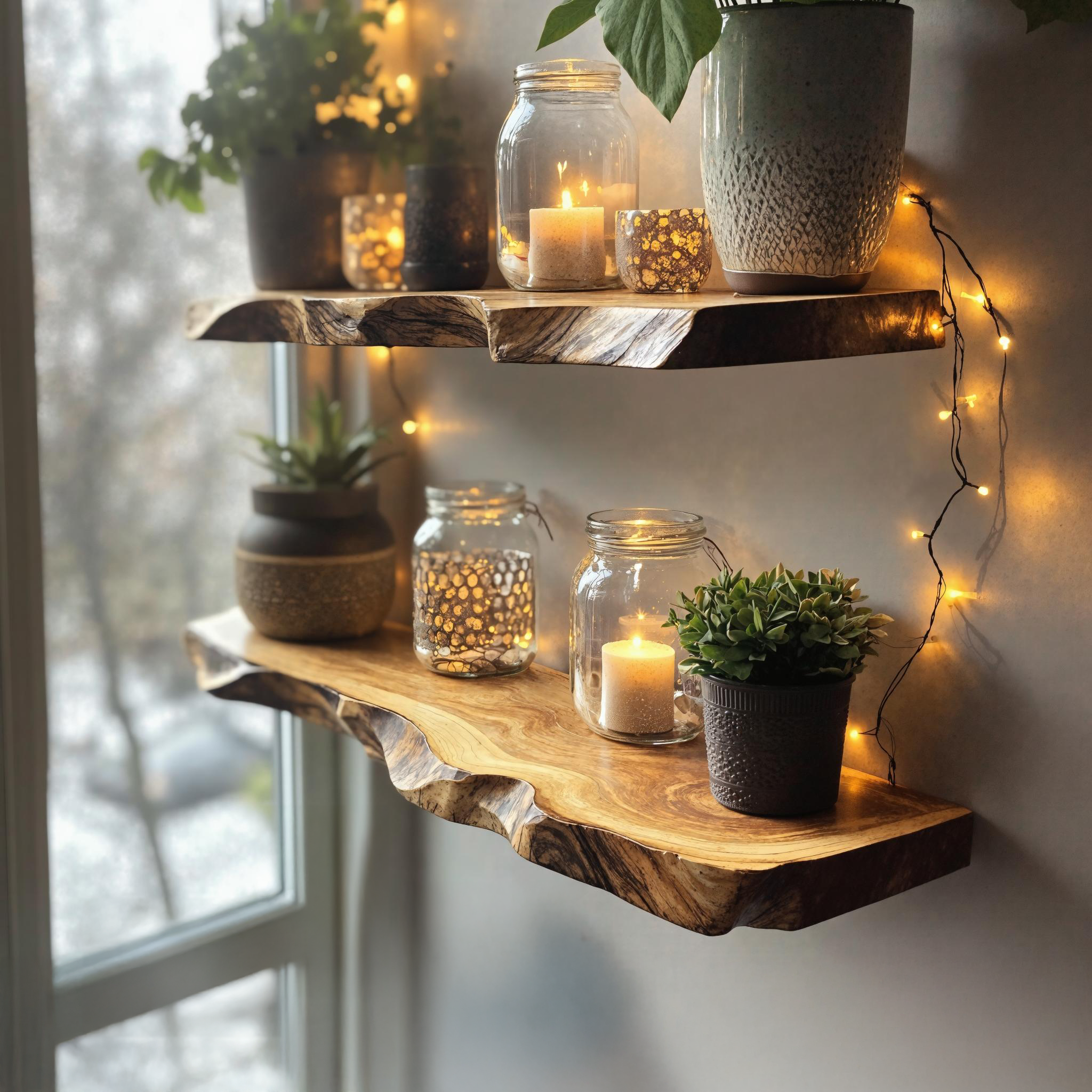 Natural Live Edge Floating Shelf For Home And Office Use SILDTFL145