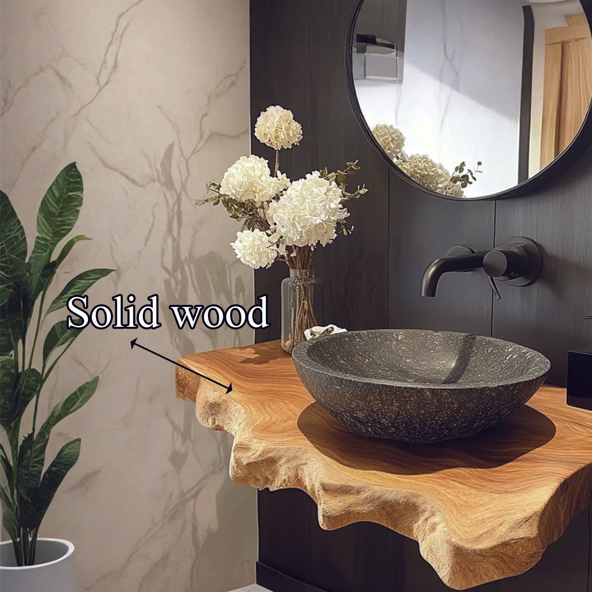 Rustic Modern Wood Sink Stand Apartment SINLBRV052