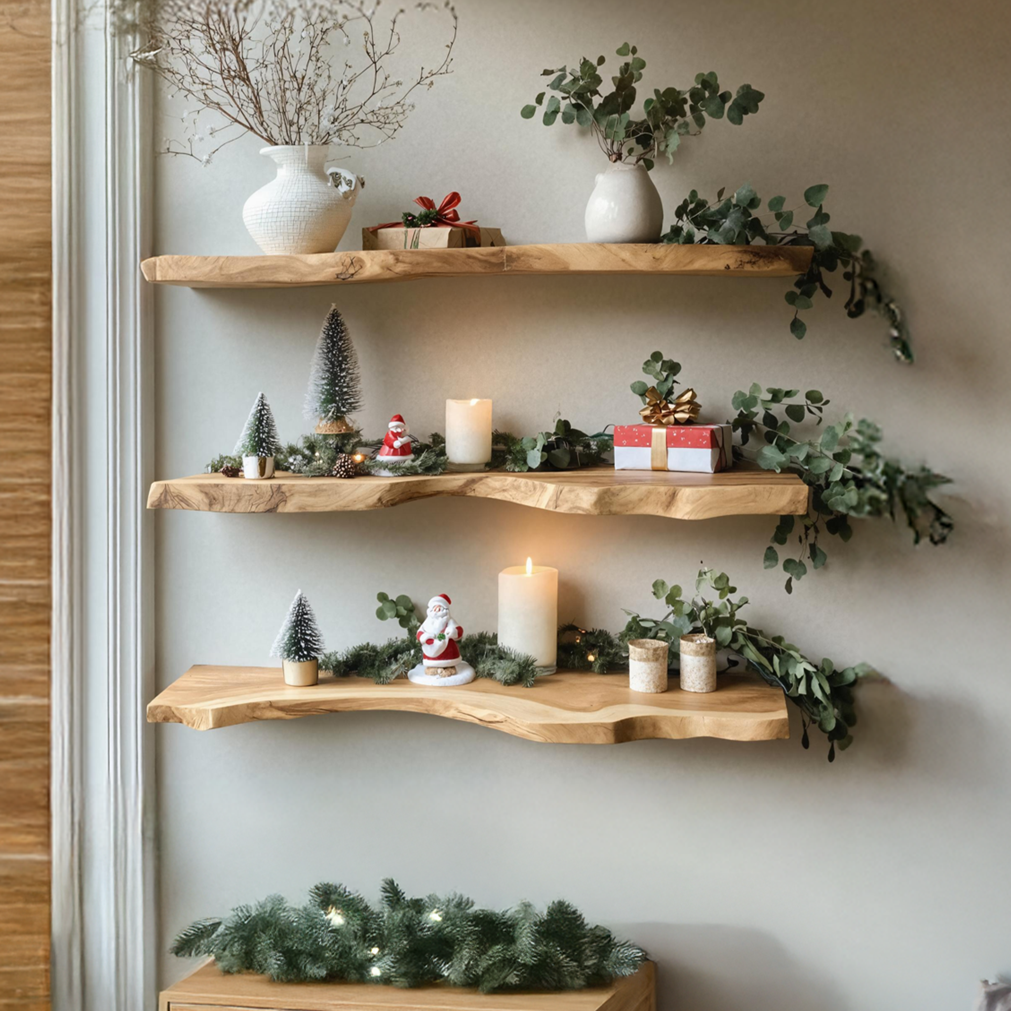 Mid Century Wooden Floating Shelf For Cozy Holiday Entryway Furniture SILDTTNCFL049
