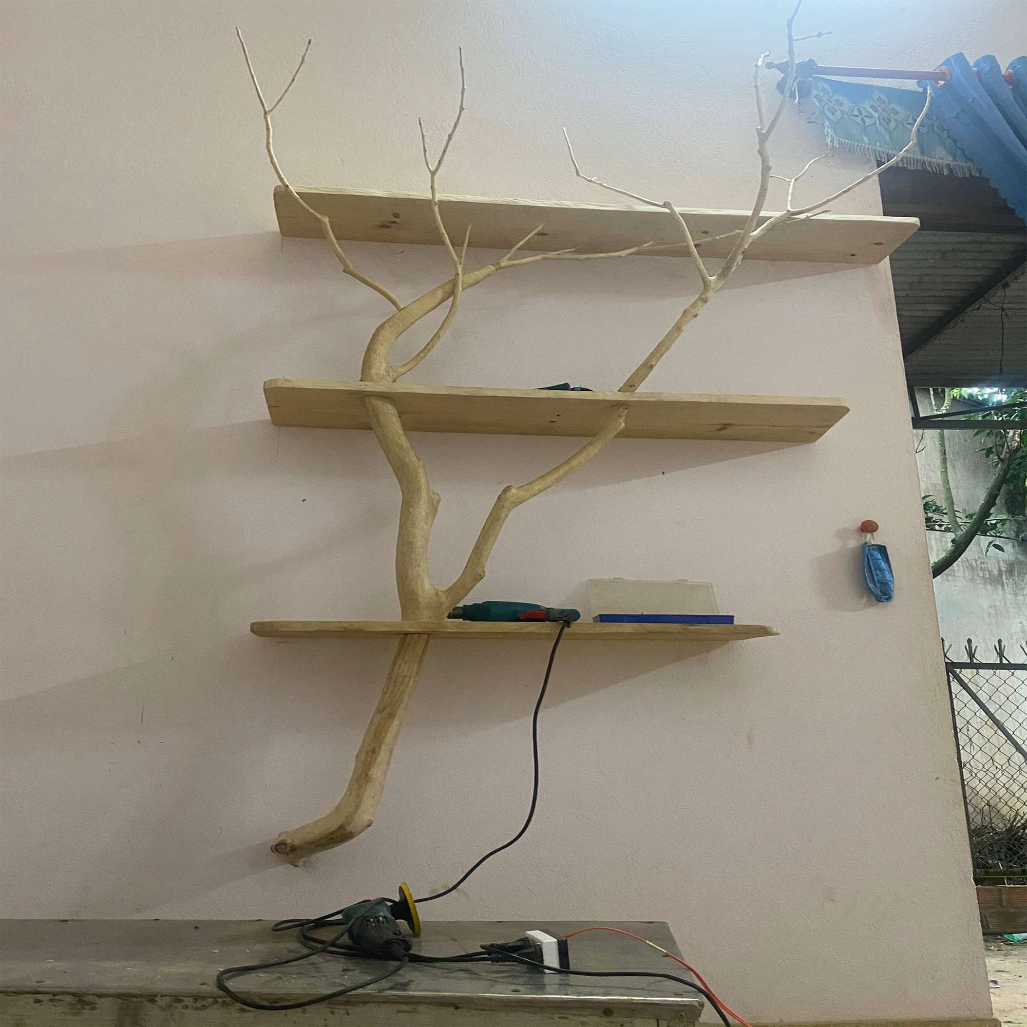 Rustic Tree Branch Shelf Unique Shelves SINLTBS005