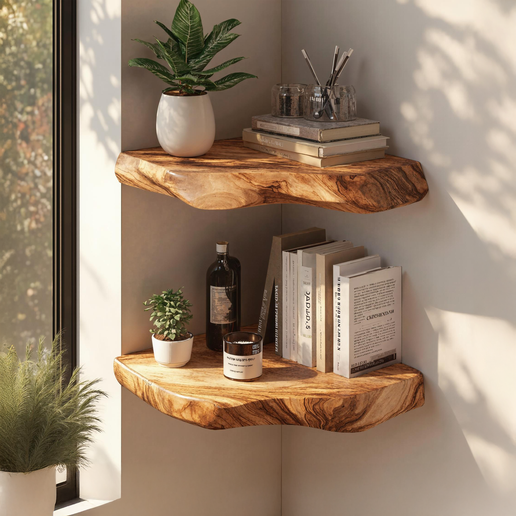 Vintage Wood Corner Shelf for Dining Room Antique Appeal SILDTCN064