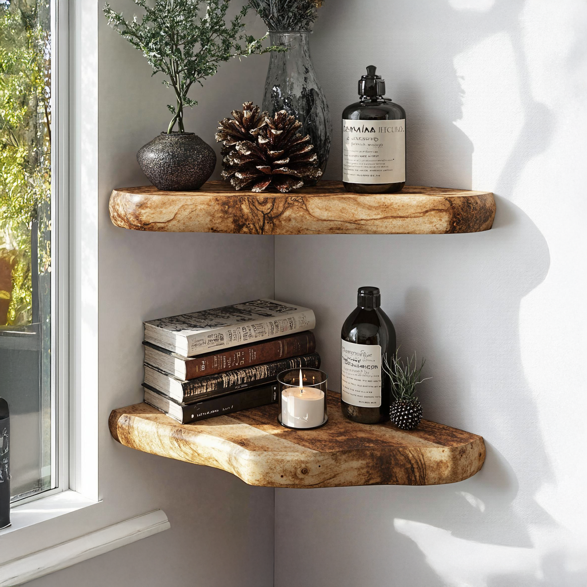 Rustic Wooden Floating Corner Shelves For Any Room SILDTCN050