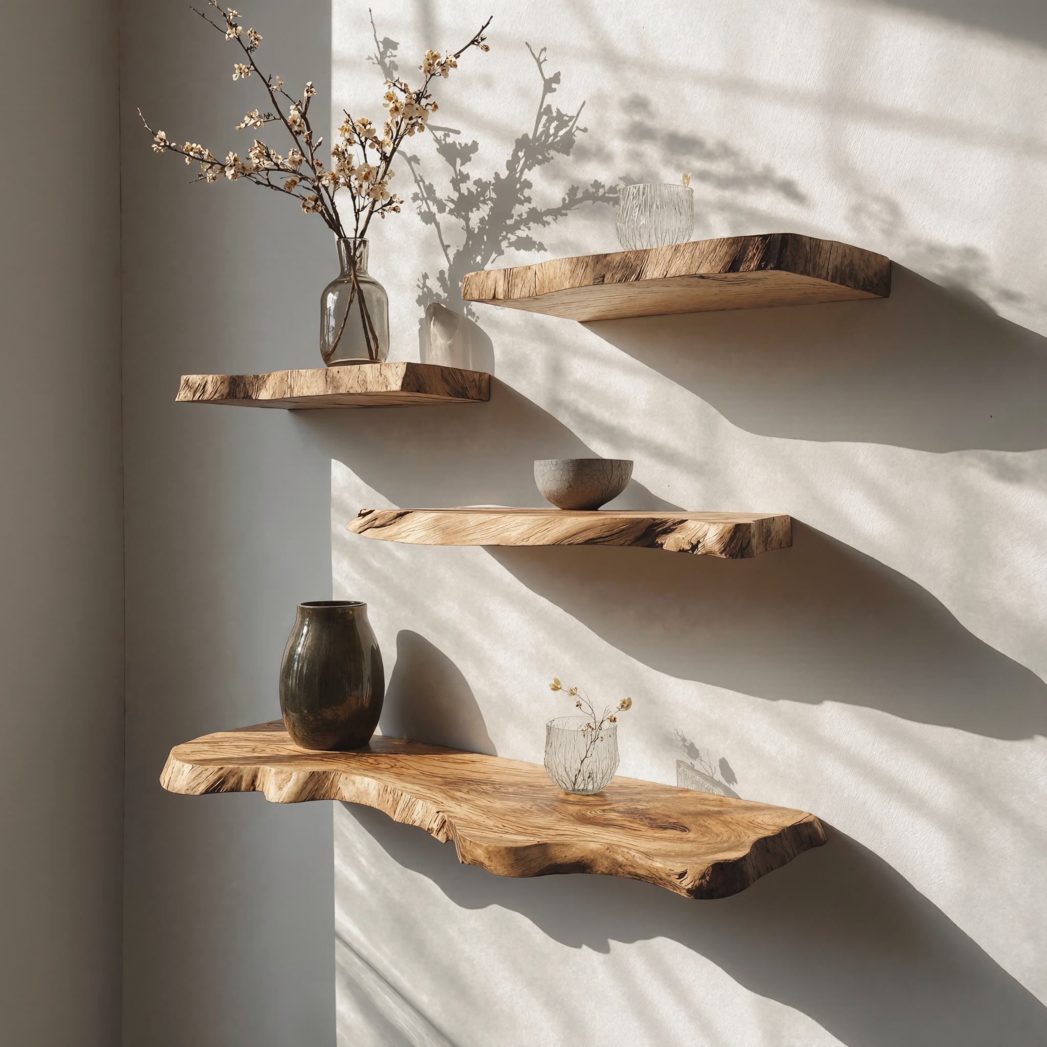 Farmhouse Rustic Wooden Floating Shelf For Dining Room Display SILDTFL136