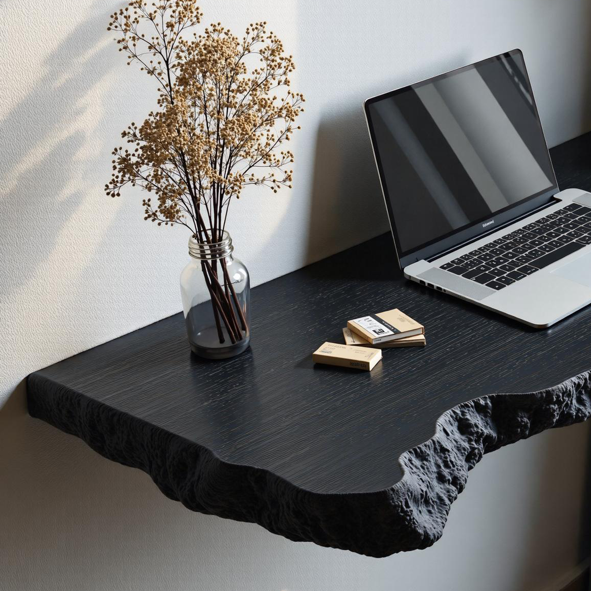 Farmhouse Solid Wood Floating Desk For Minimalist Furniture Decor SILDTFLD011
