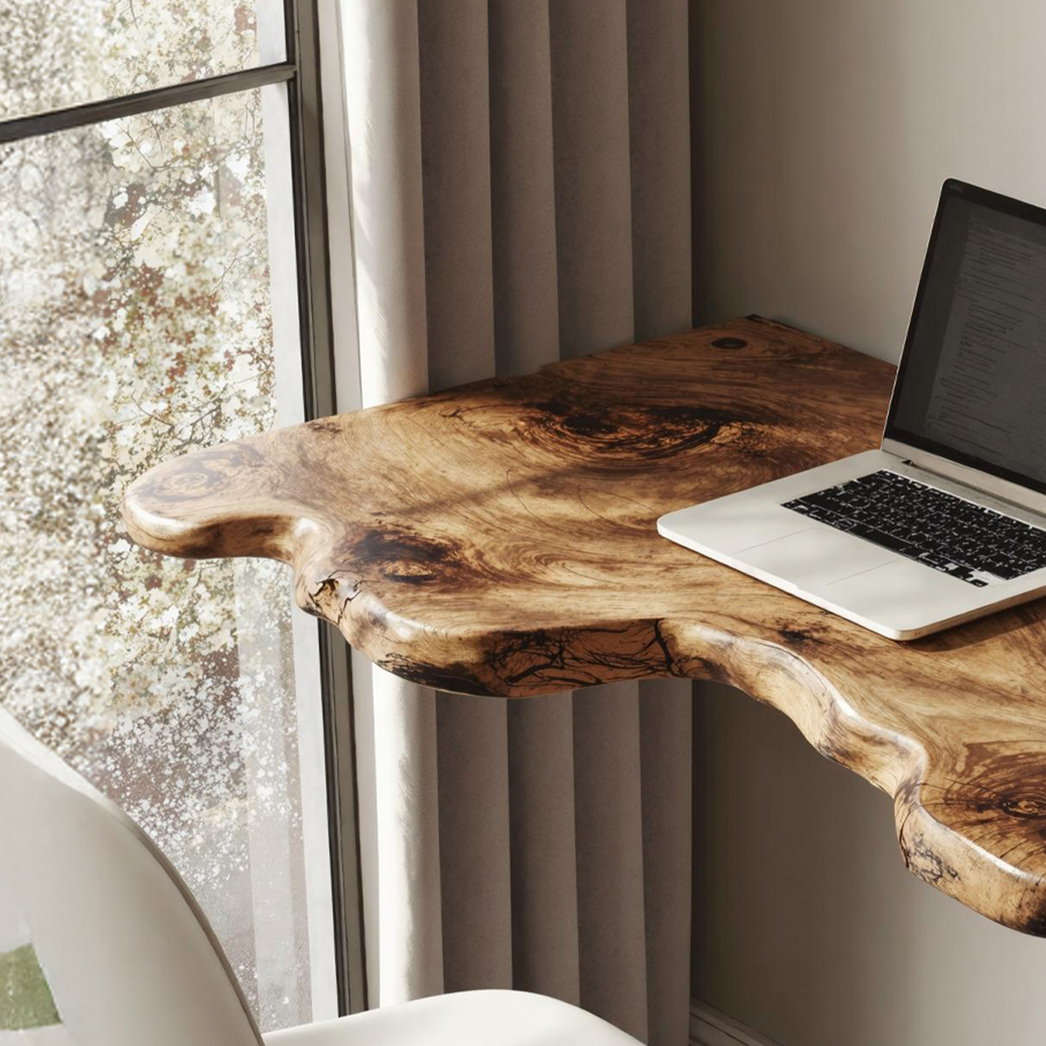 Farmhouse Solid Wood Floating Desk For Aesthetic Interior Decoration SILDTFLD019