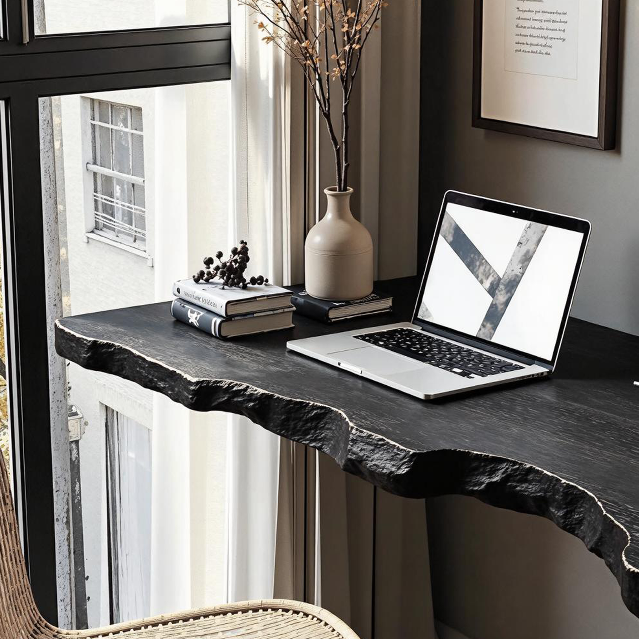 Farmhouse Solid Wood Floating Desk For Living Room Decor SILDTFLD007